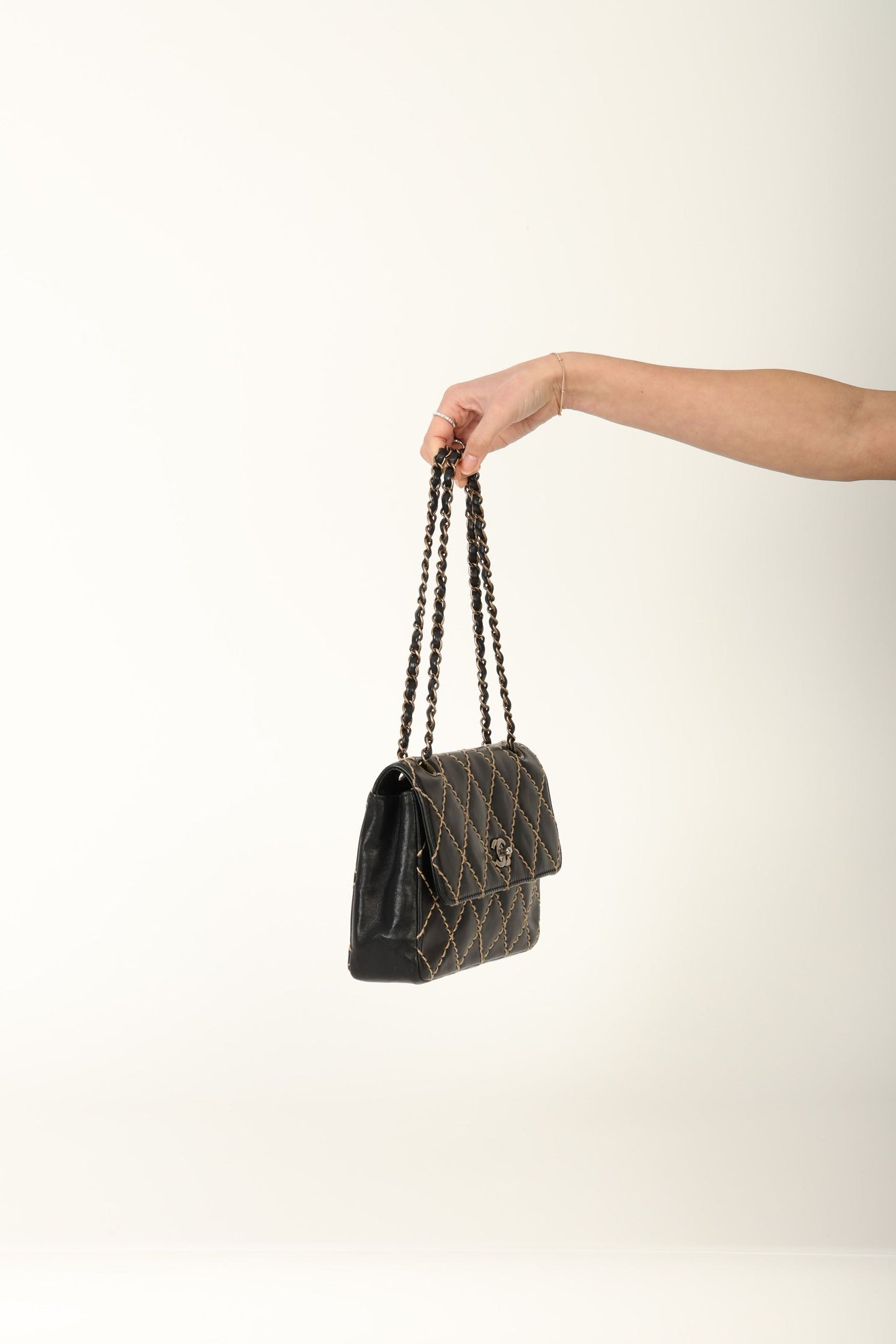 Chanel 2000 Calfskin Wildstitch Flap Bag