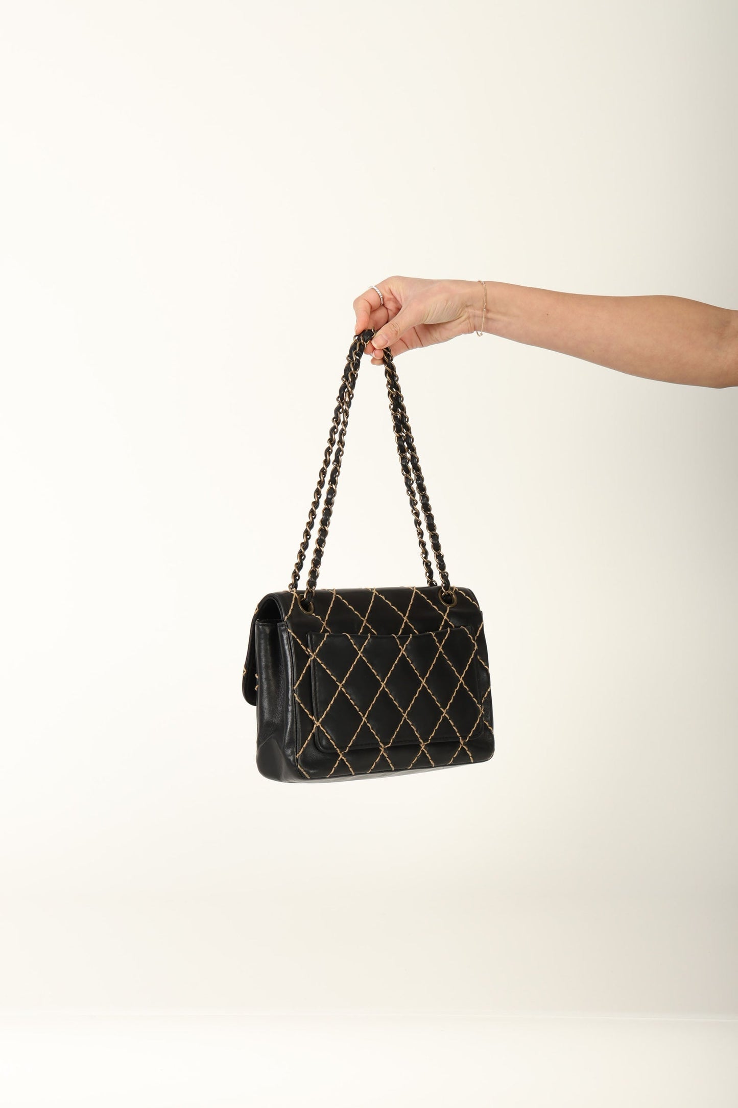 Chanel 2000 Calfskin Wildstitch Flap Bag
