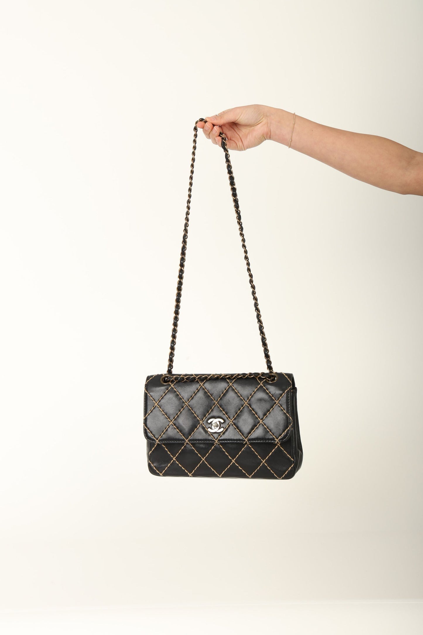Chanel 2000 Calfskin Wildstitch Flap Bag