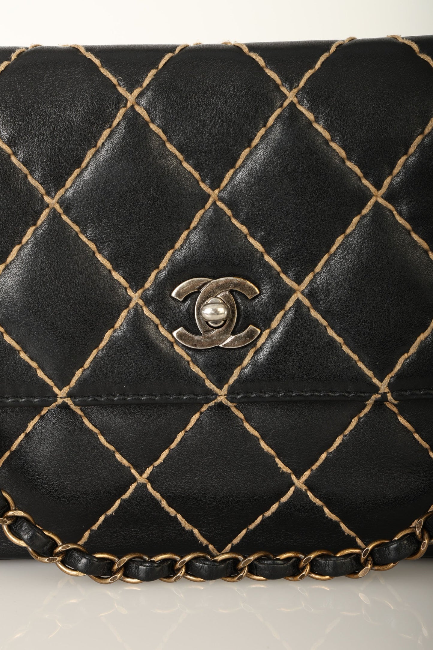 Chanel 2000 Calfskin Wildstitch Flap Bag