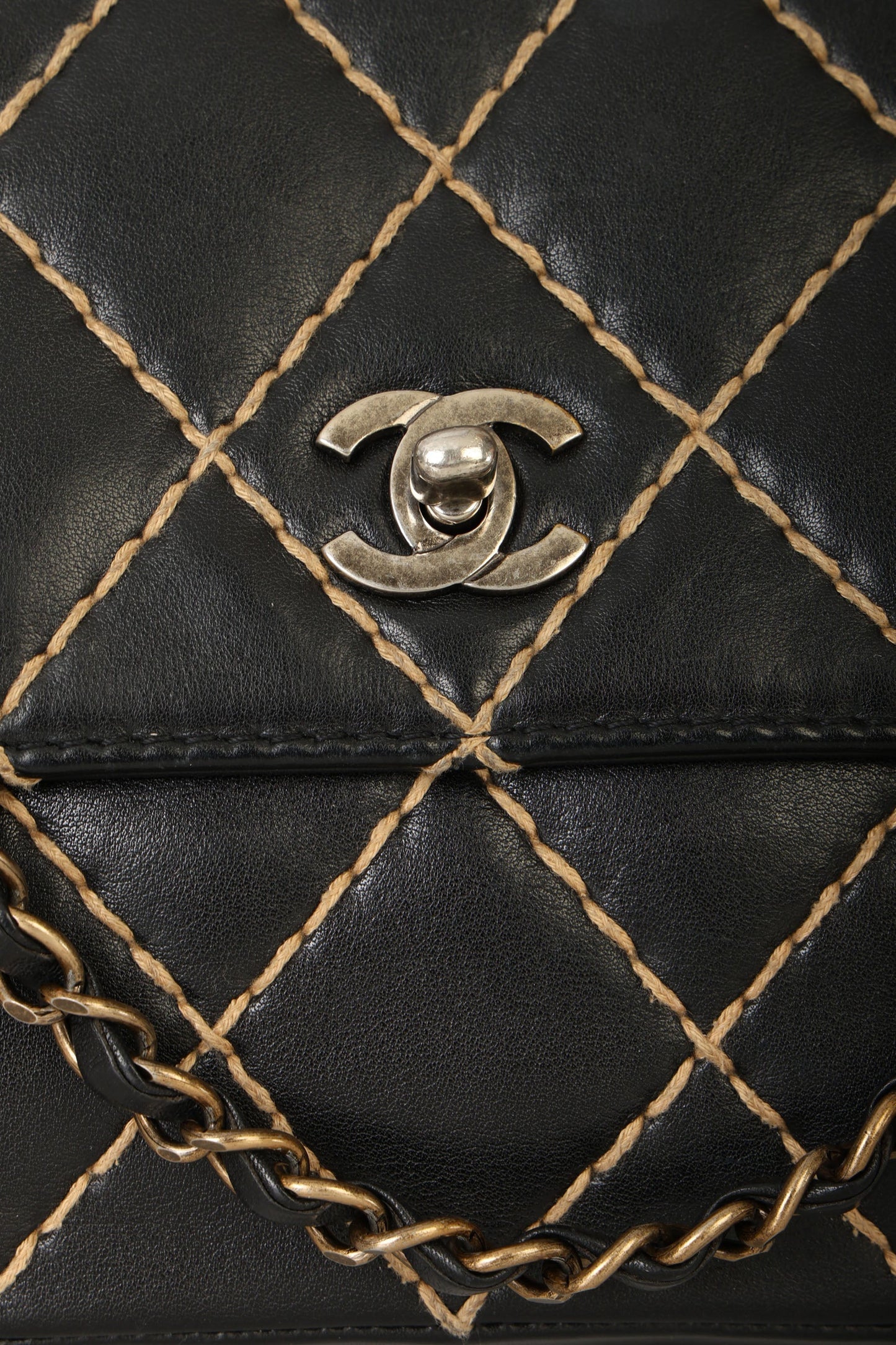 Chanel 2000 Calfskin Wildstitch Flap Bag