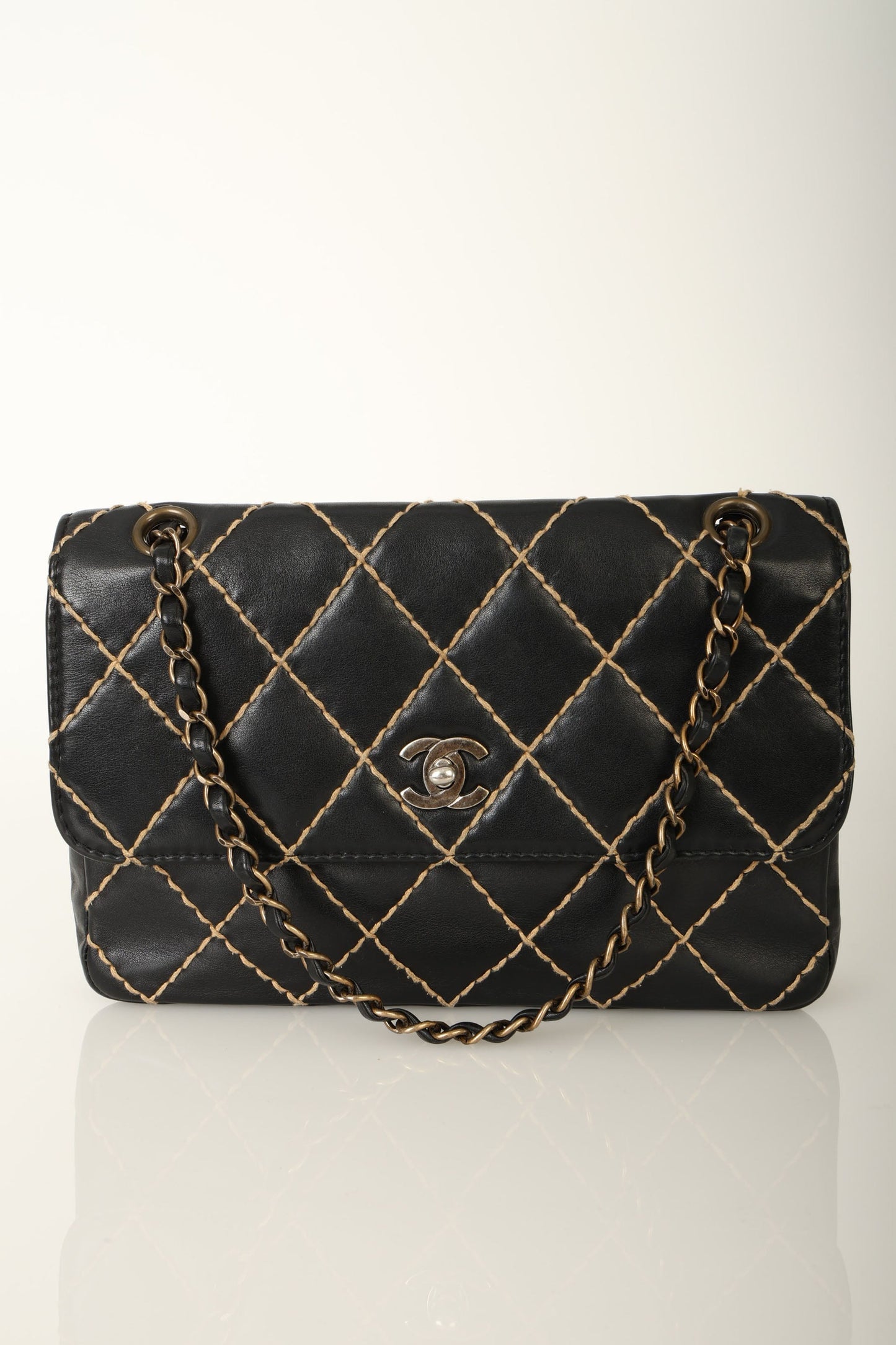 Chanel 2000 Calfskin Wildstitch Flap Bag