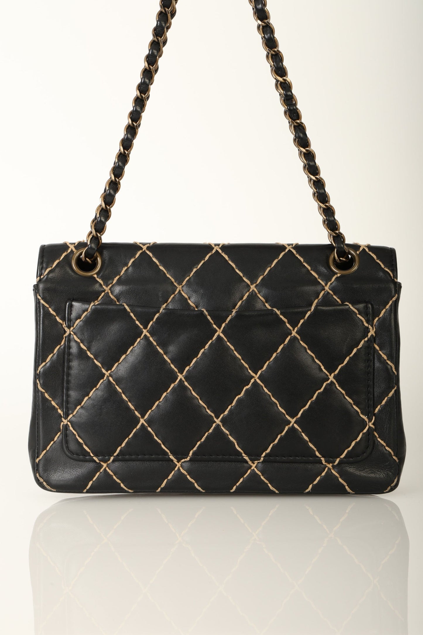 Chanel 2000 Calfskin Wildstitch Flap Bag