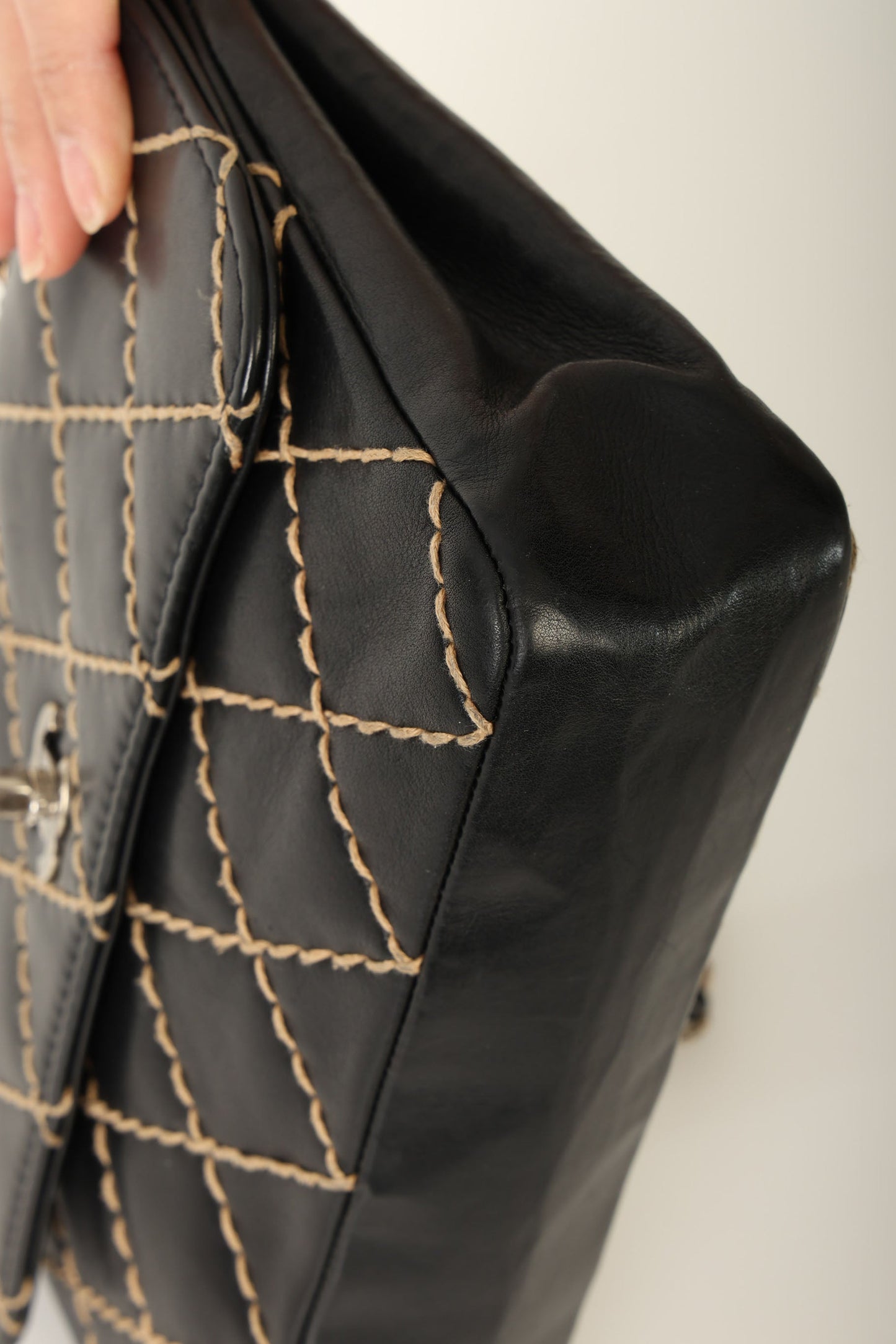 Chanel 2000 Calfskin Wildstitch Flap Bag