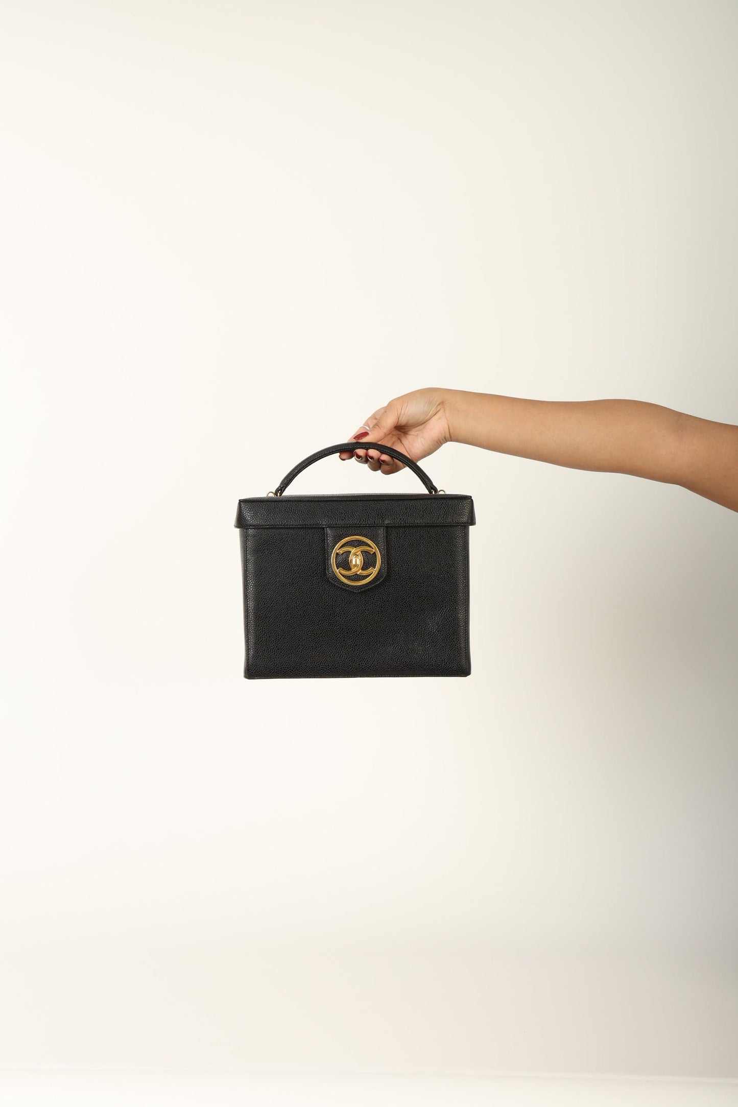 Chanel 1994 Caviar Double Sided Turnlock Vanity