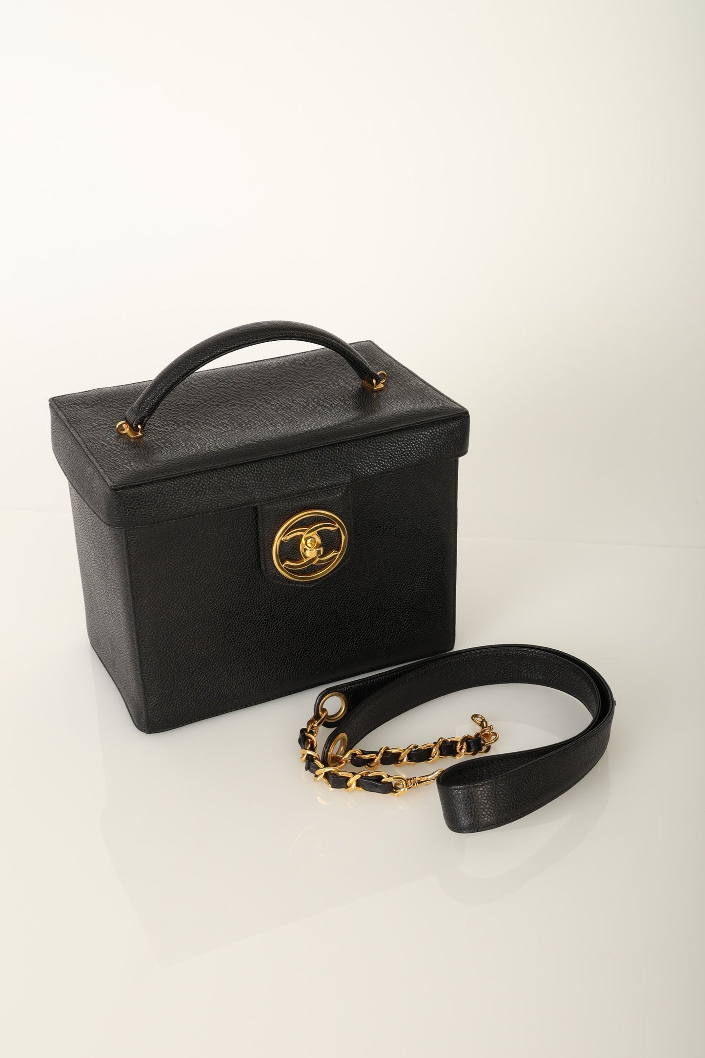 Chanel 1994 Caviar Double Sided Turnlock Vanity