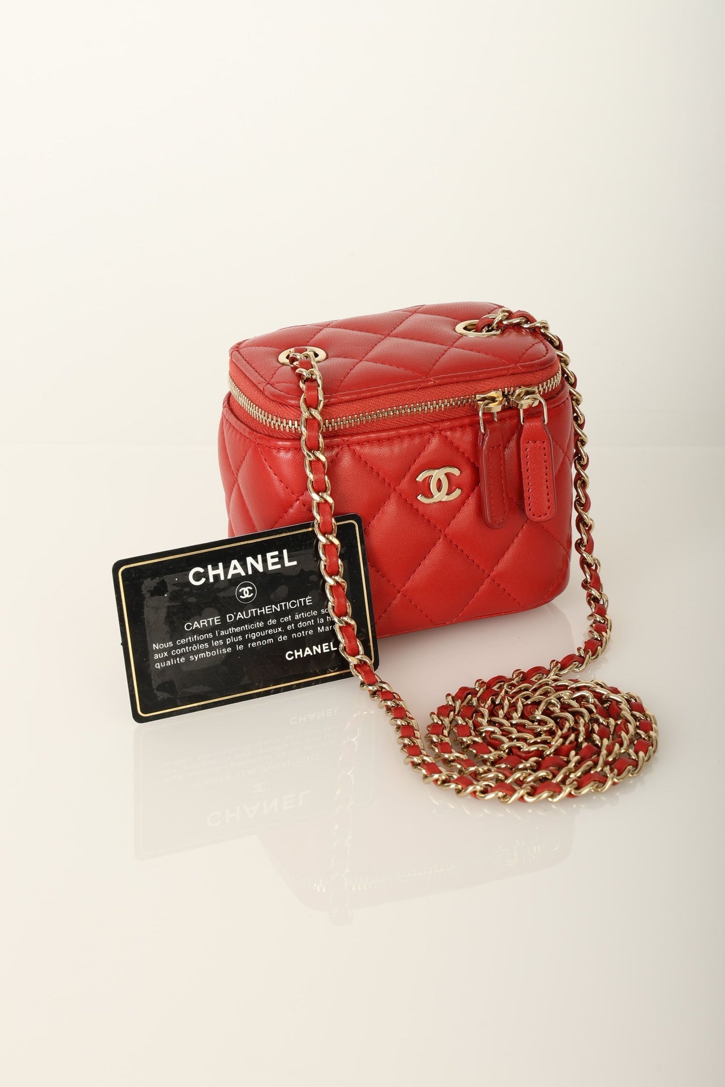Chanel 2020 Lambskin Mini Red Vanity