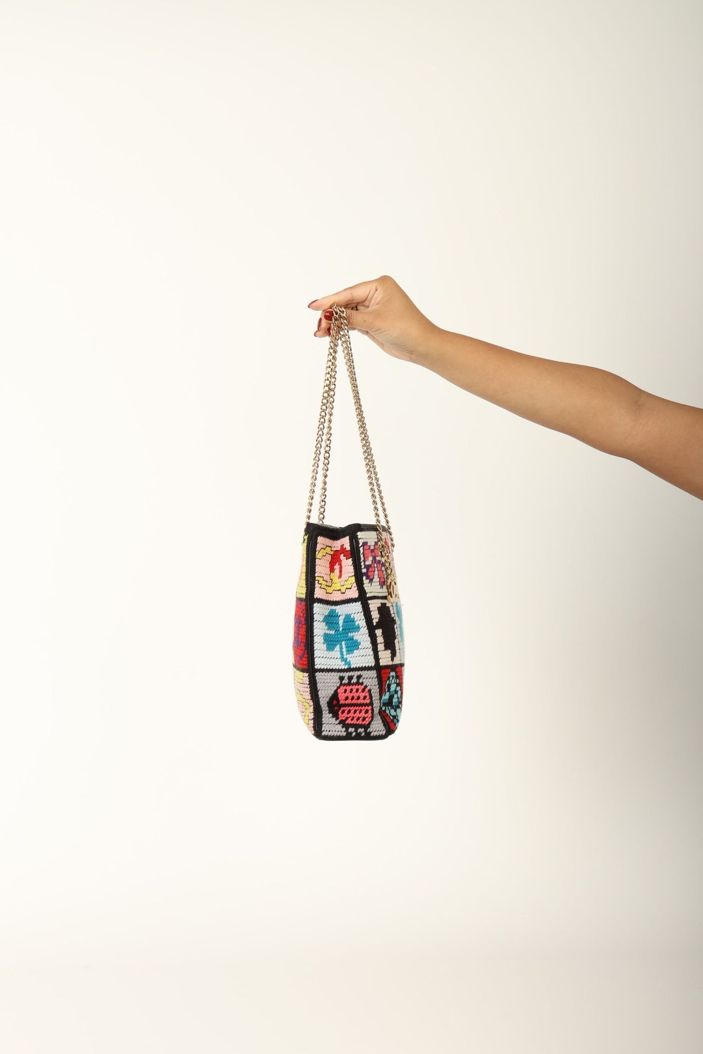 Chanel 2003 Needlepoint Icon Chain Tote