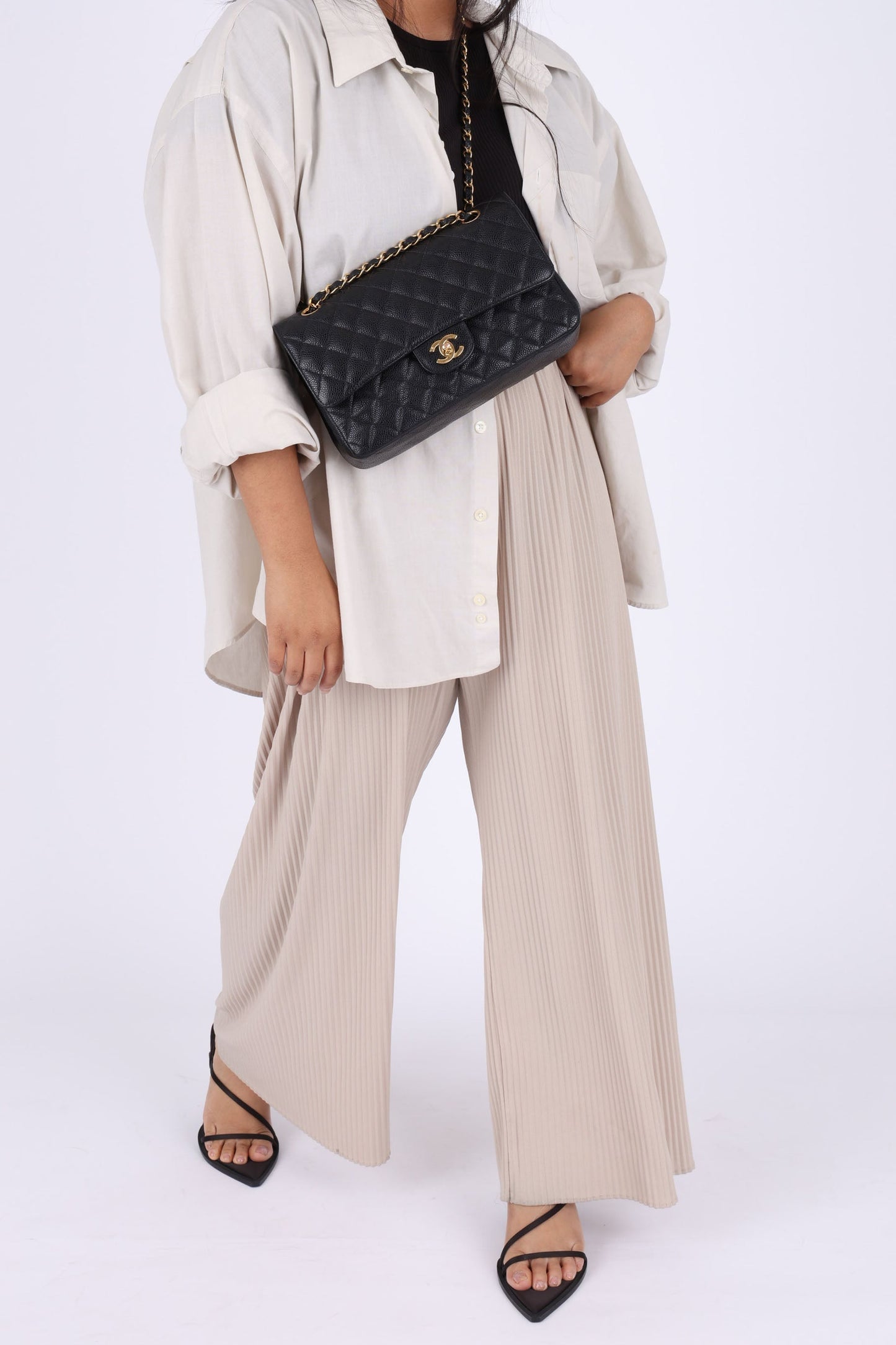 Chanel 2003 Caviar Medium Double Flap