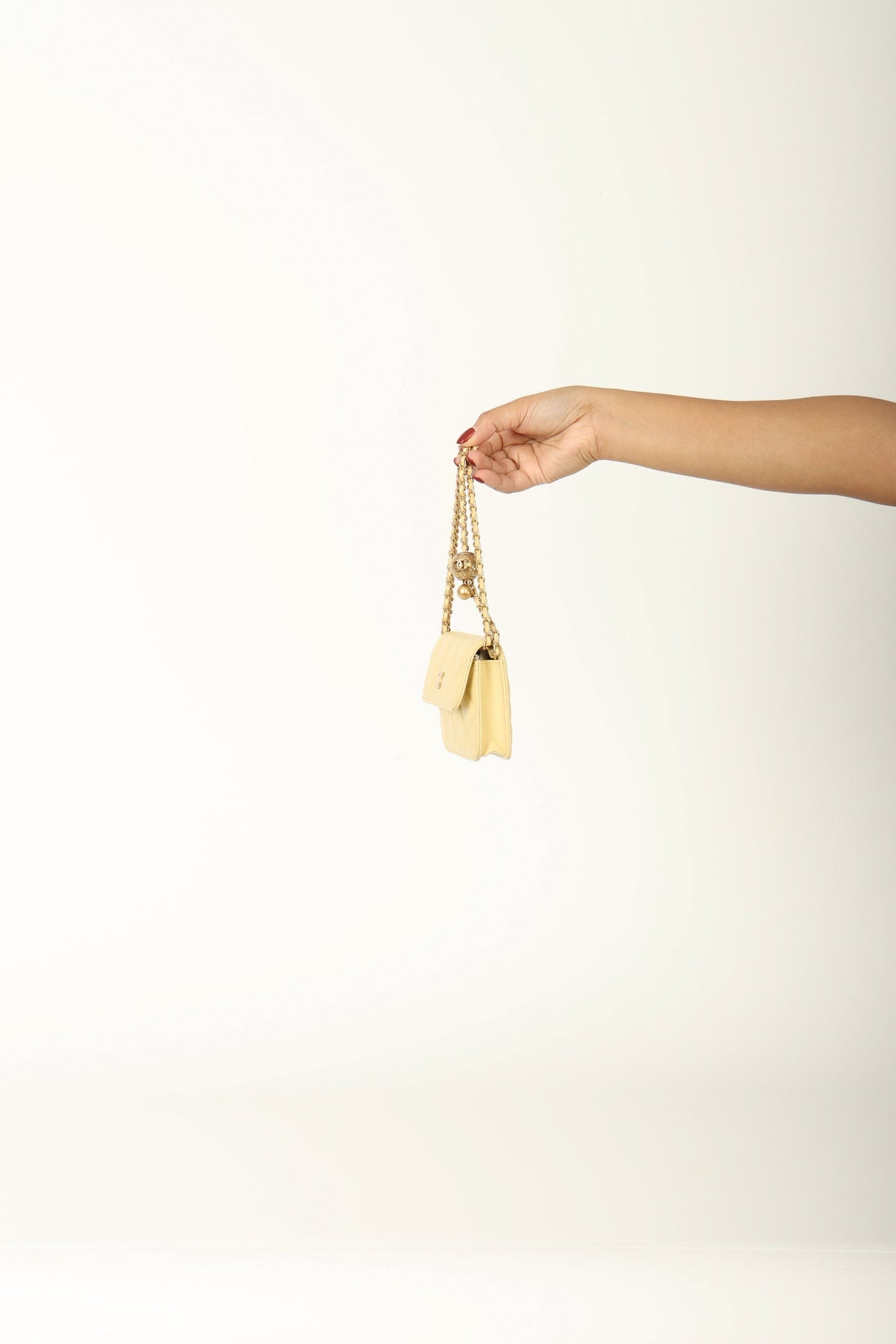 Chanel 2020 Lambskin Pearl Crush Cardholder on Chain