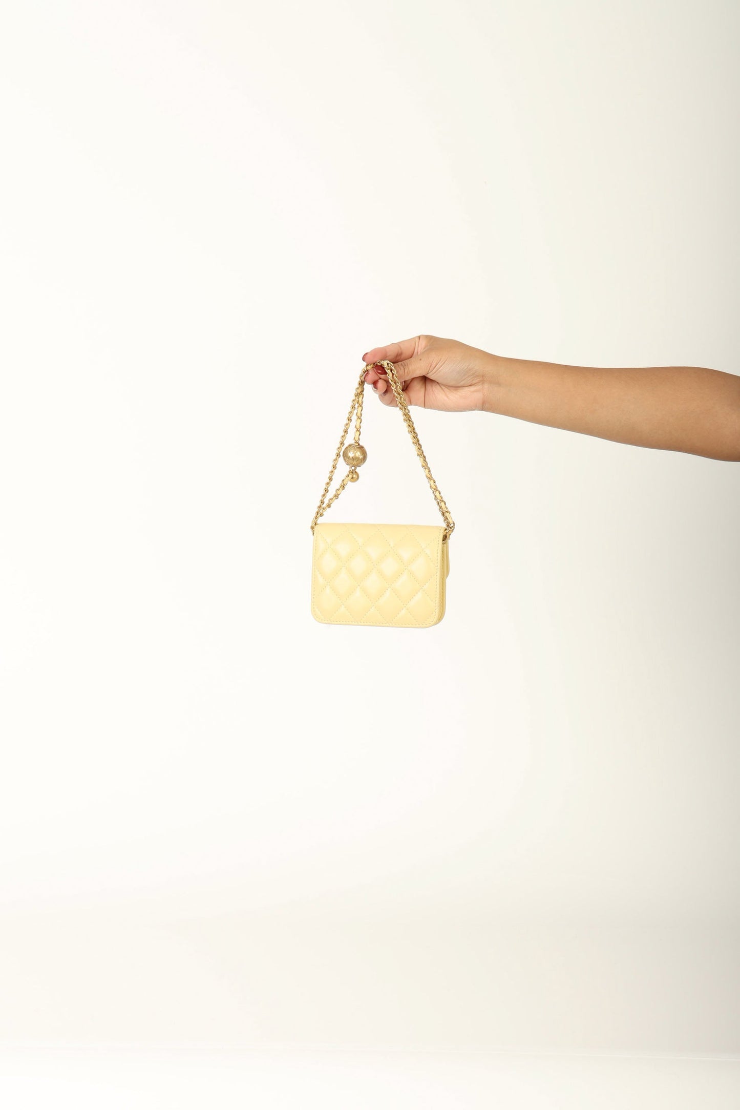 Chanel 2020 Lambskin Pearl Crush Cardholder on Chain