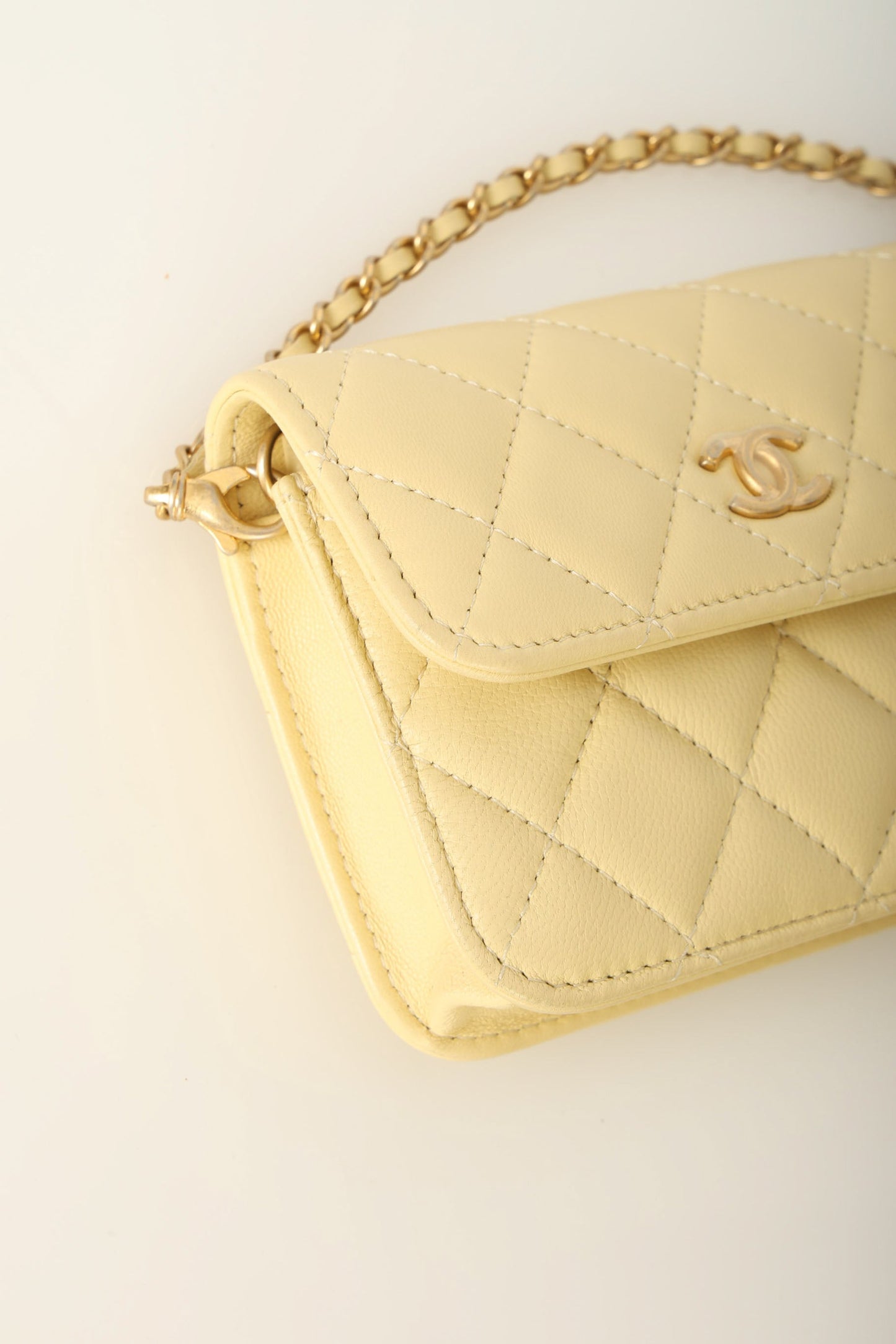 Chanel 2020 Lambskin Pearl Crush Cardholder on Chain
