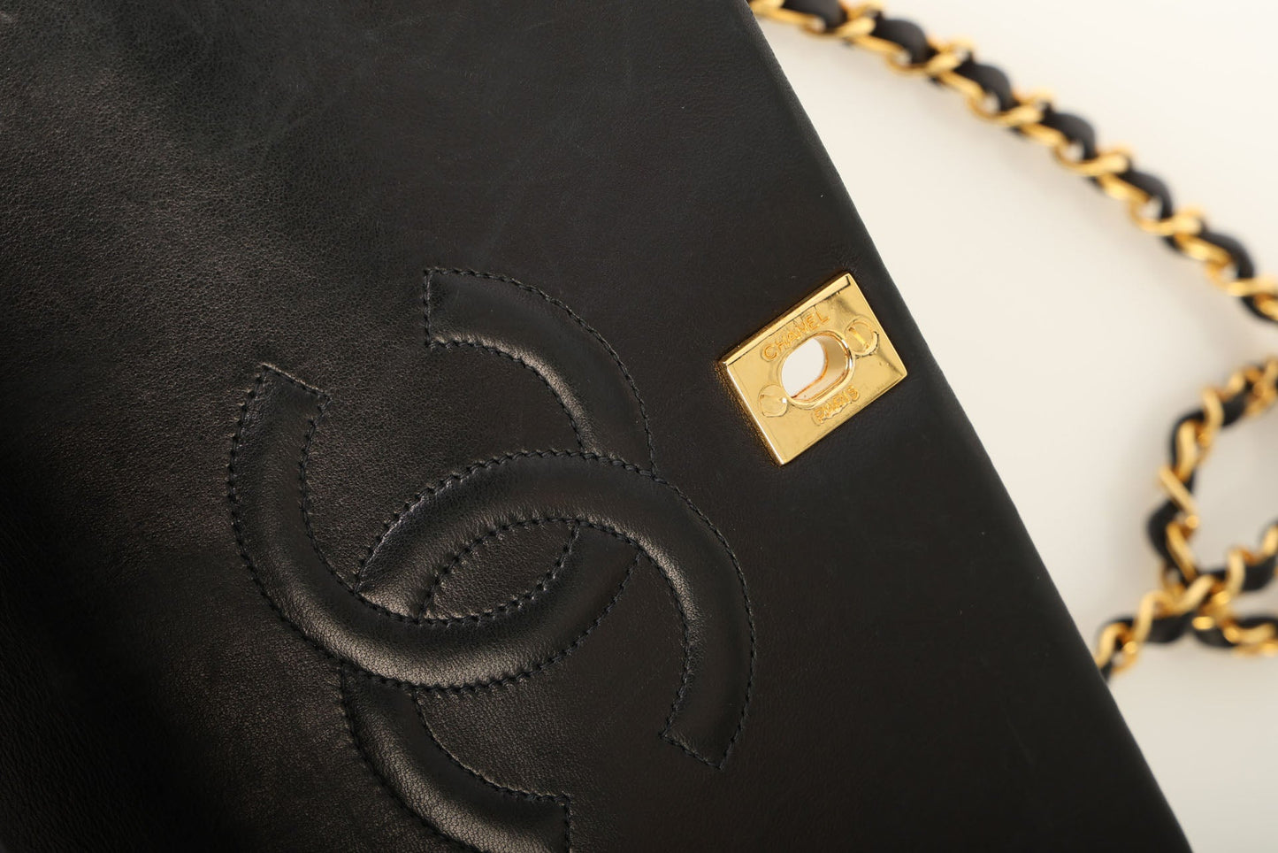 Chanel 1991 Lambskin Turnlock Full Flap