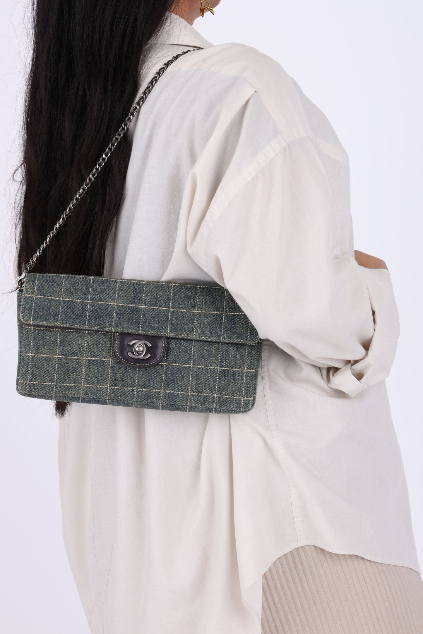 Chanel 2000 Denim East West Flap