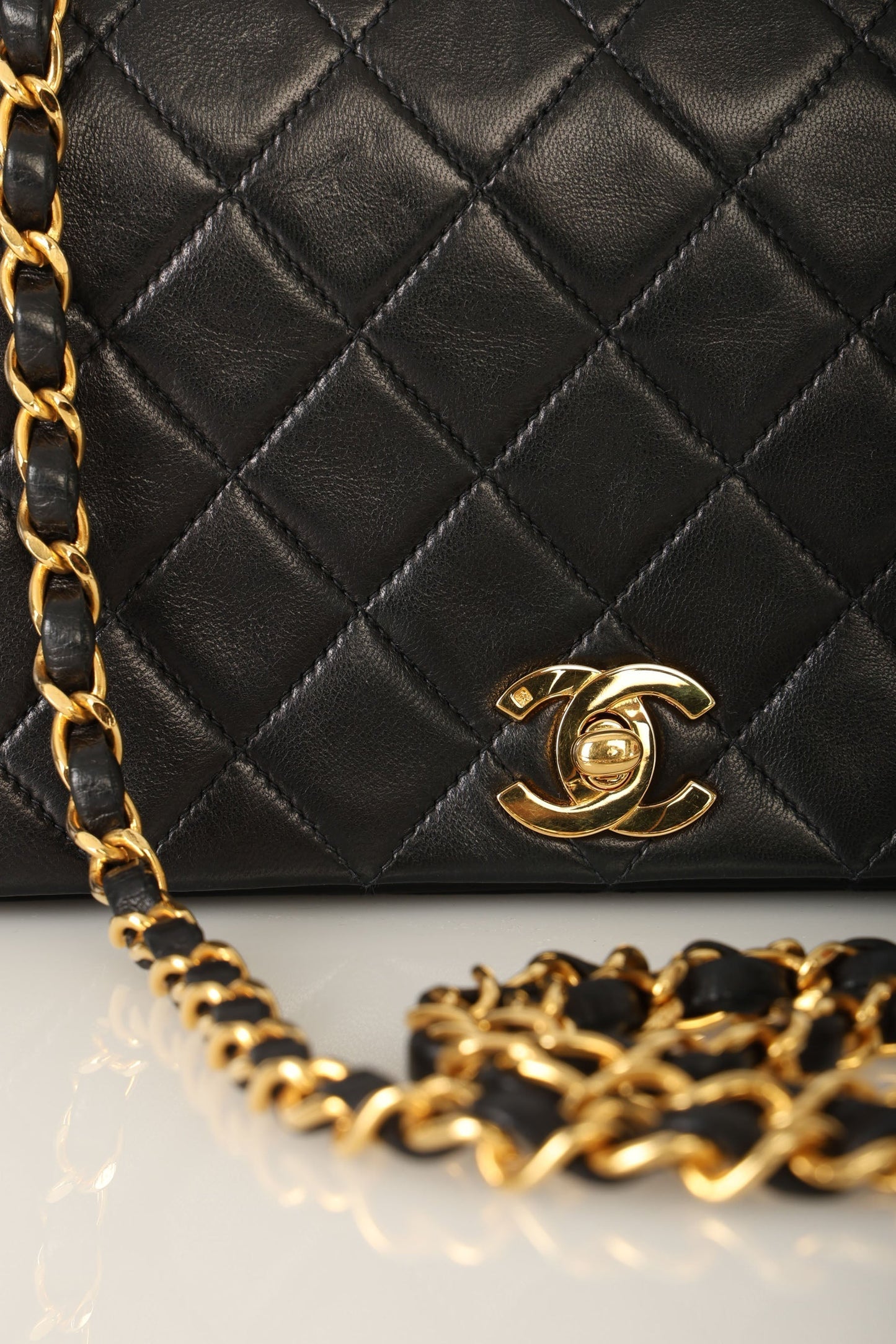 Chanel 1991 Lambskin Turnlock Full Flap