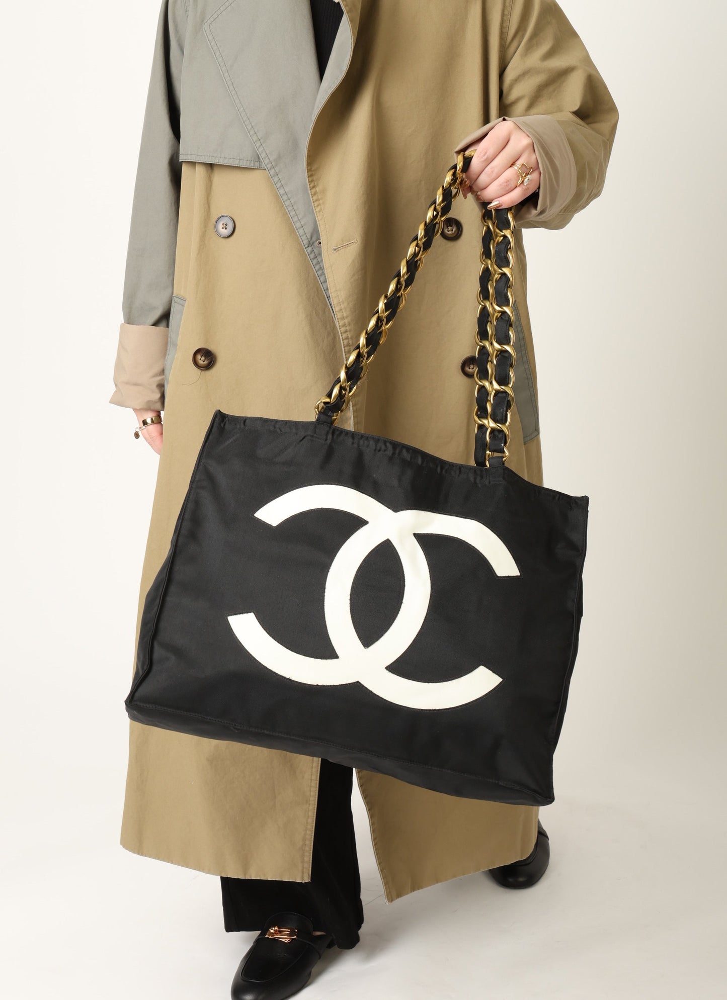 Chanel 1991 Nylon Chunky Chain Tote