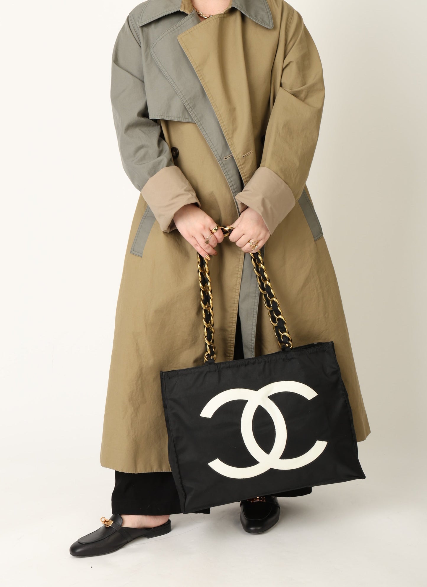 Chanel 1991 Nylon Chunky Chain Tote