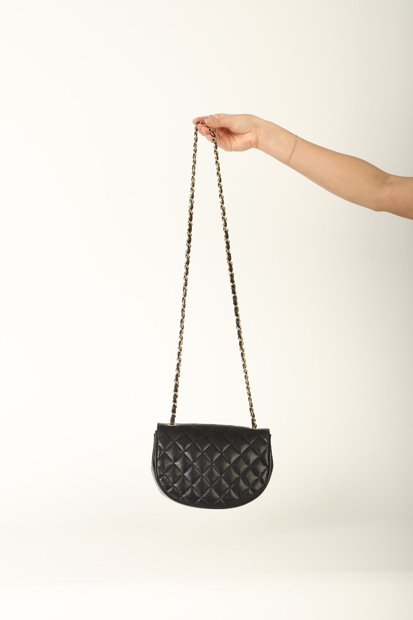 Chanel 1996 Lambskin Crescent Flap Bag