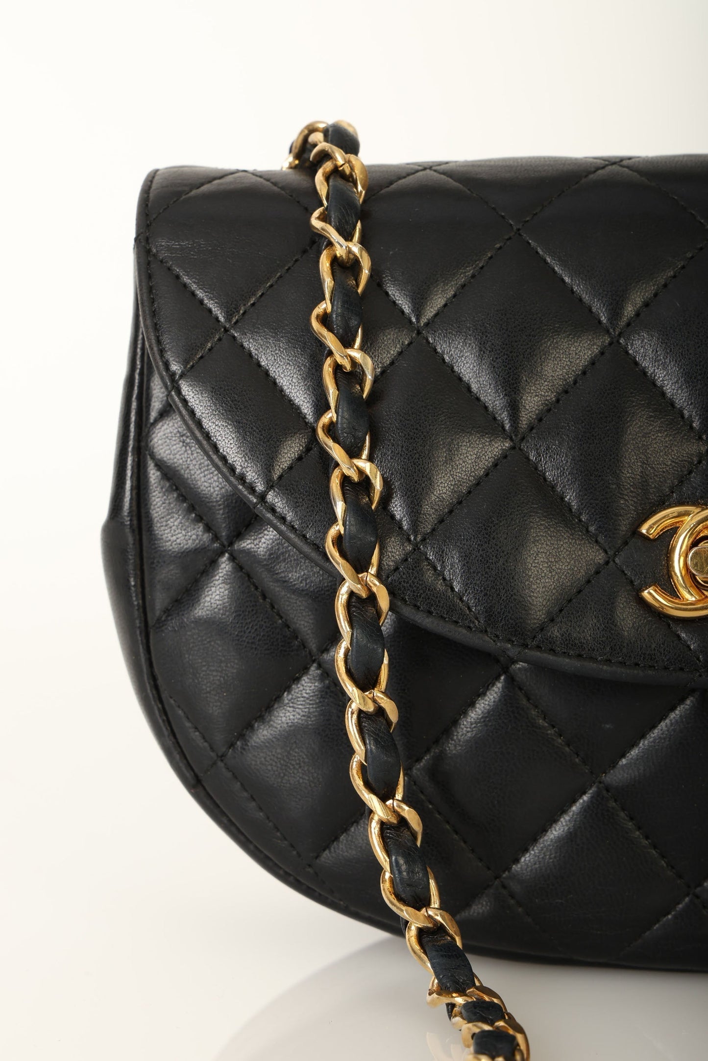 Chanel 1996 Lambskin Crescent Flap Bag