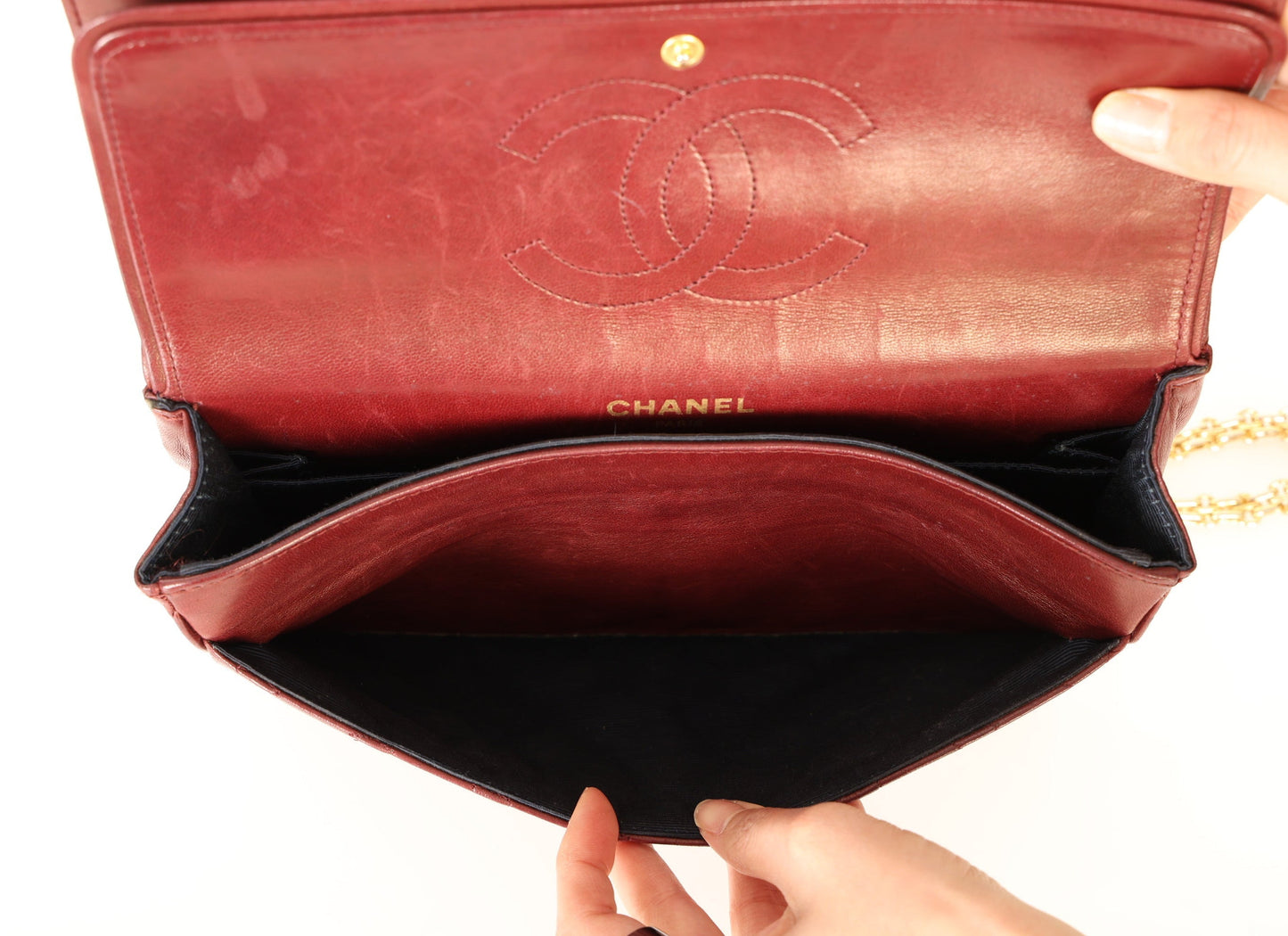 Chanel 1989 Red Lambskin Re-Issue Double Flap