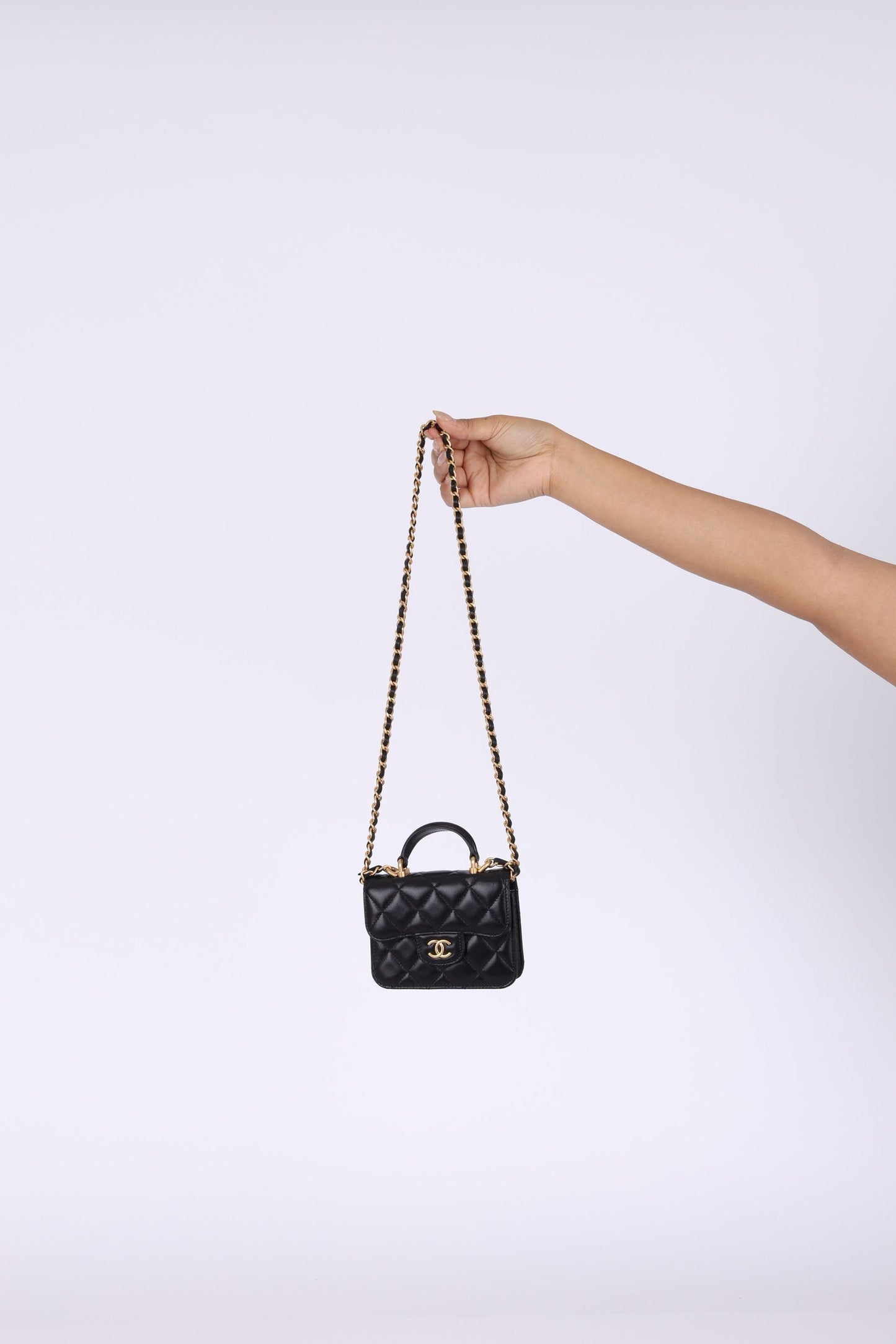 Chanel 2021 Lambskin Mini Top Handle
