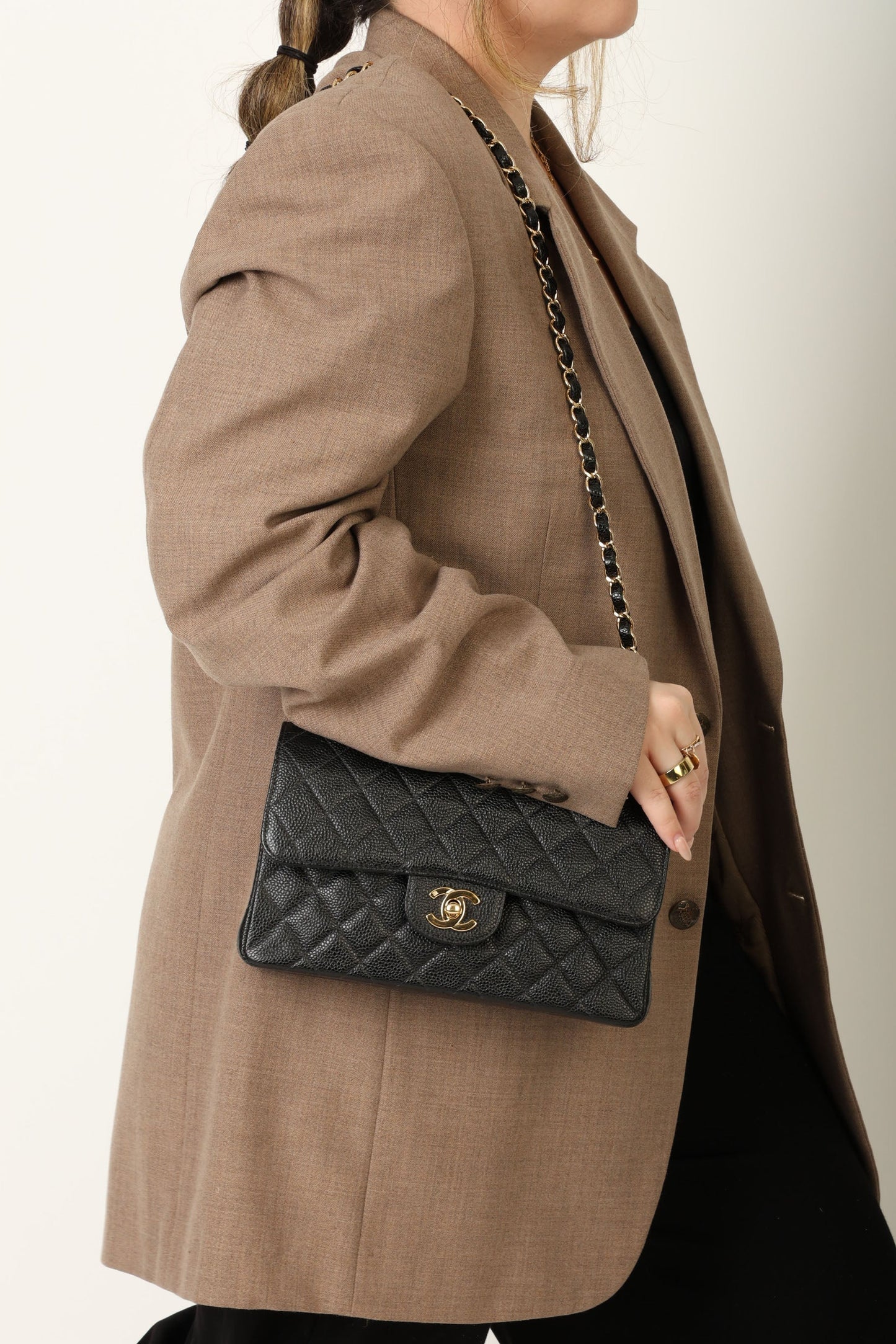 Chanel 2002 Caviar Small Double Flap