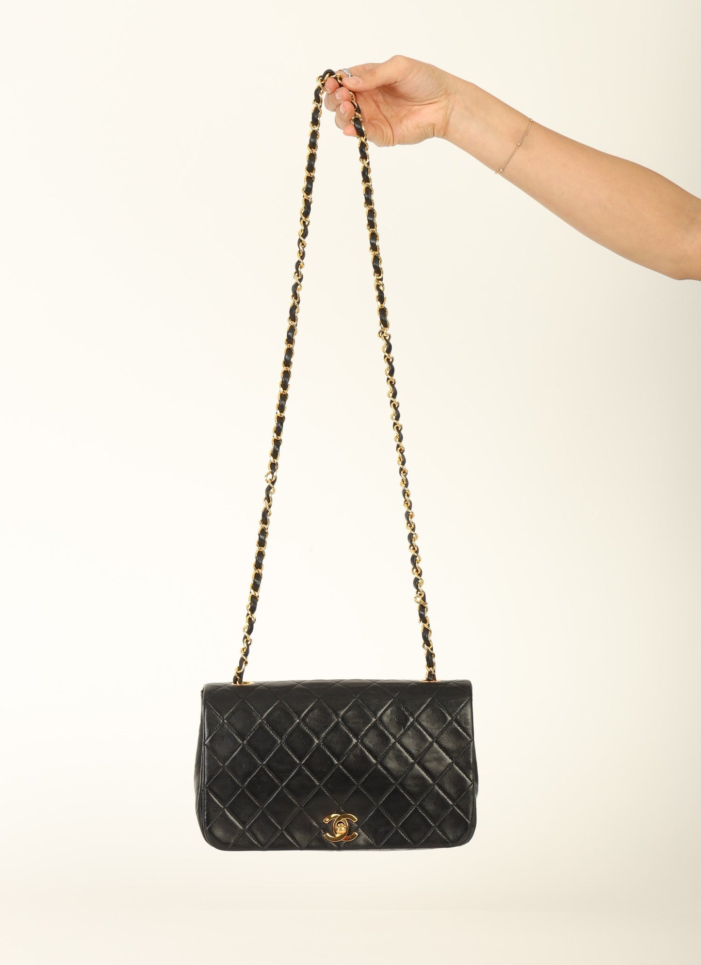 Chanel 1989 Lambskin Turnlock Medium Full Flap