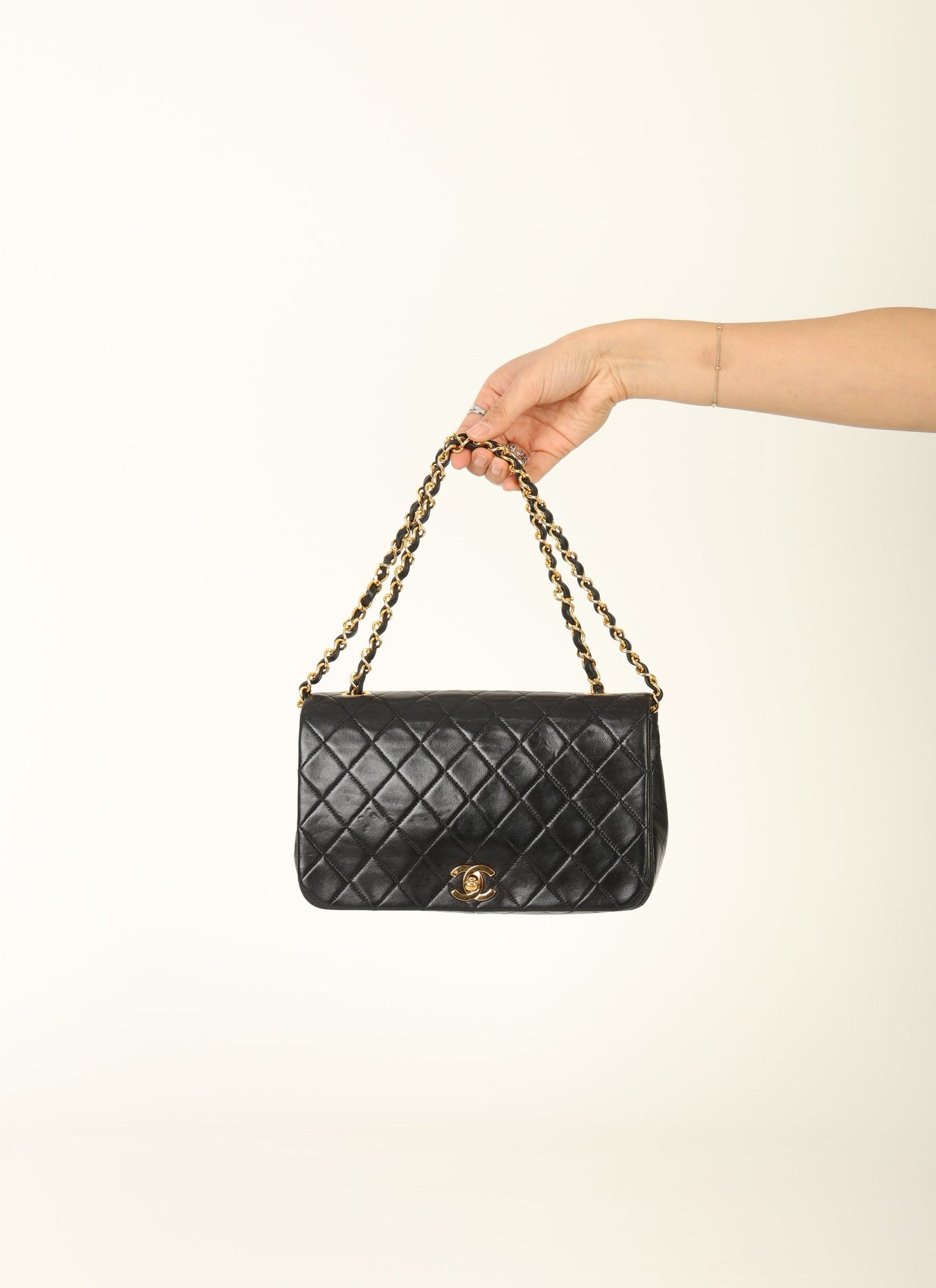 Chanel 1989 Lambskin Turnlock Medium Full Flap