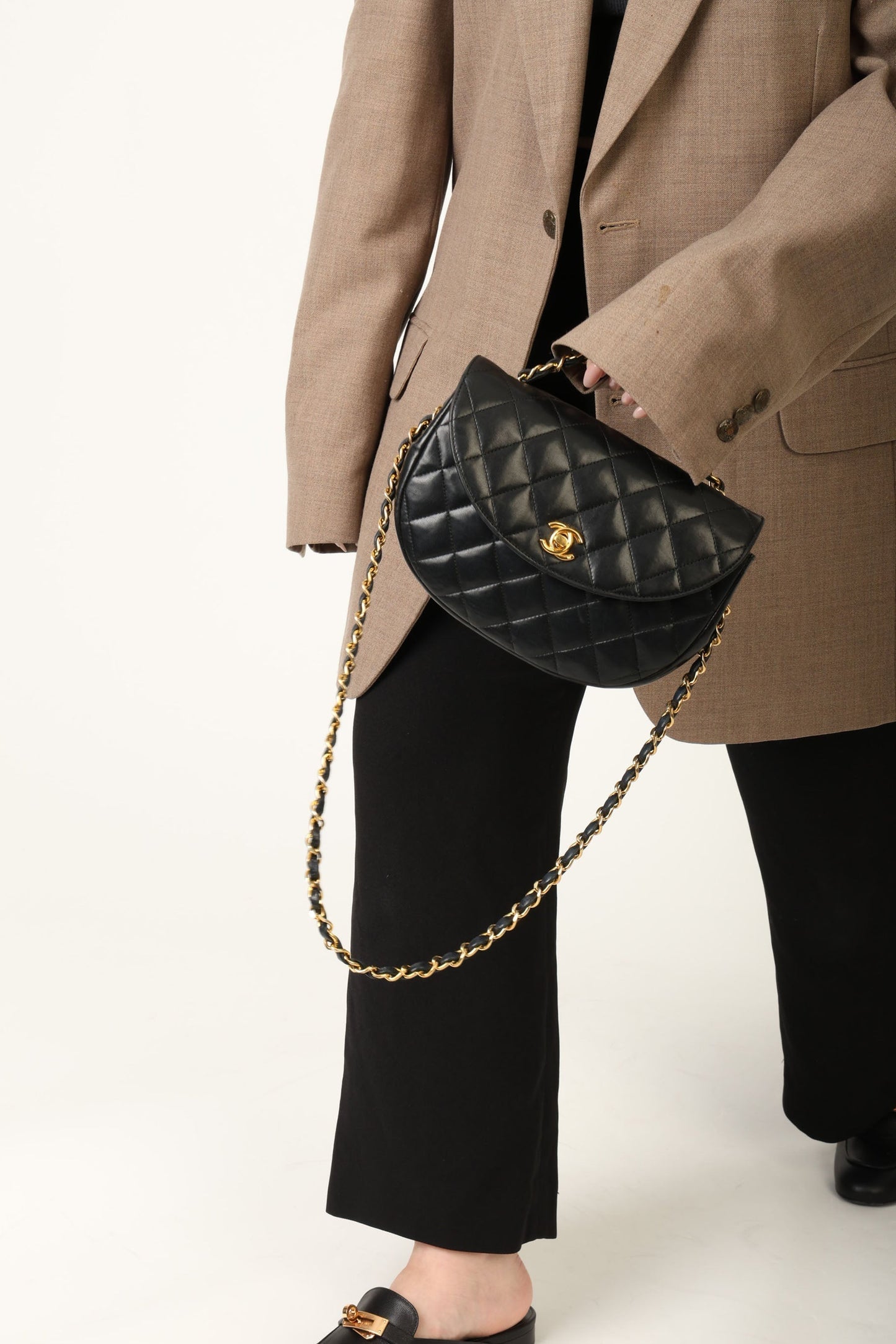 Chanel 1996 Lambskin Crescent Flap Bag