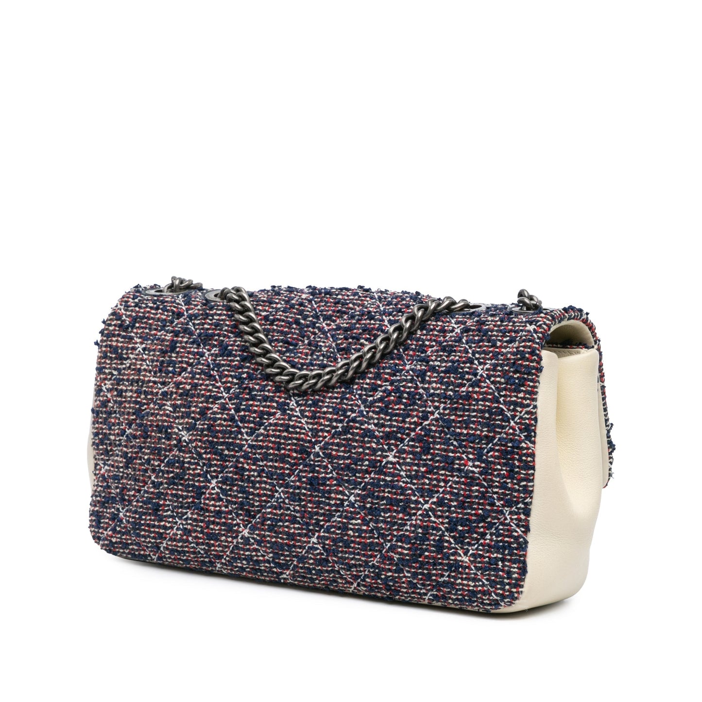 Blue Chanel Medium Tweed Single Flap Crossbody Bag