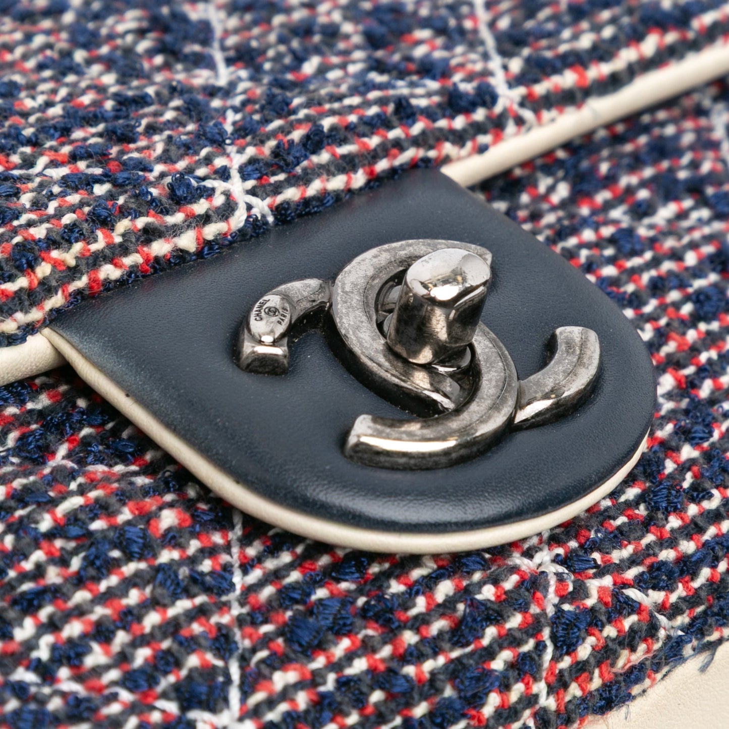 Blue Chanel Medium Tweed Single Flap Crossbody Bag