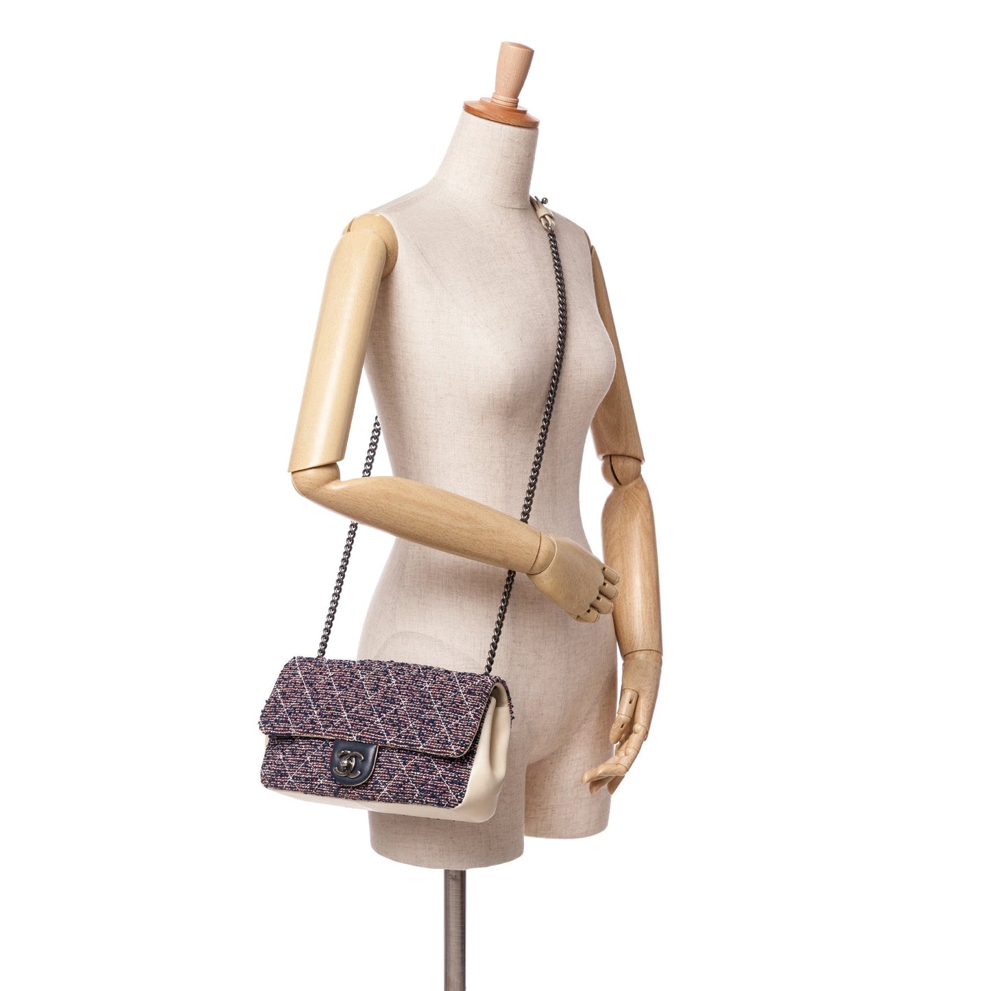 Blue Chanel Medium Tweed Single Flap Crossbody Bag