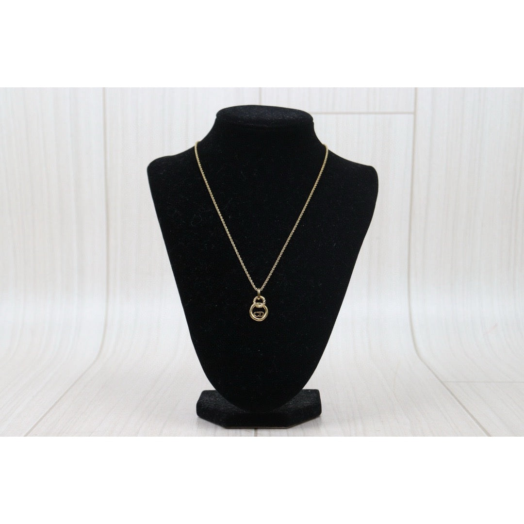 Good ( Rank AB) Dior CD Necklace Gold Plated VT25030126