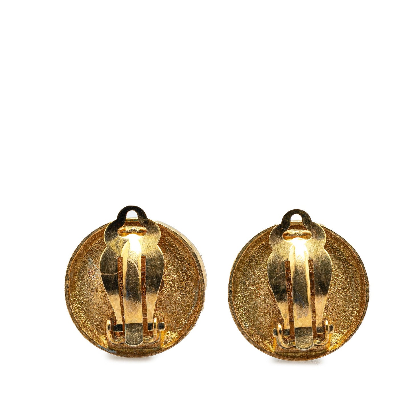 Gold Chanel Gold Plated CC Clip On Earrings