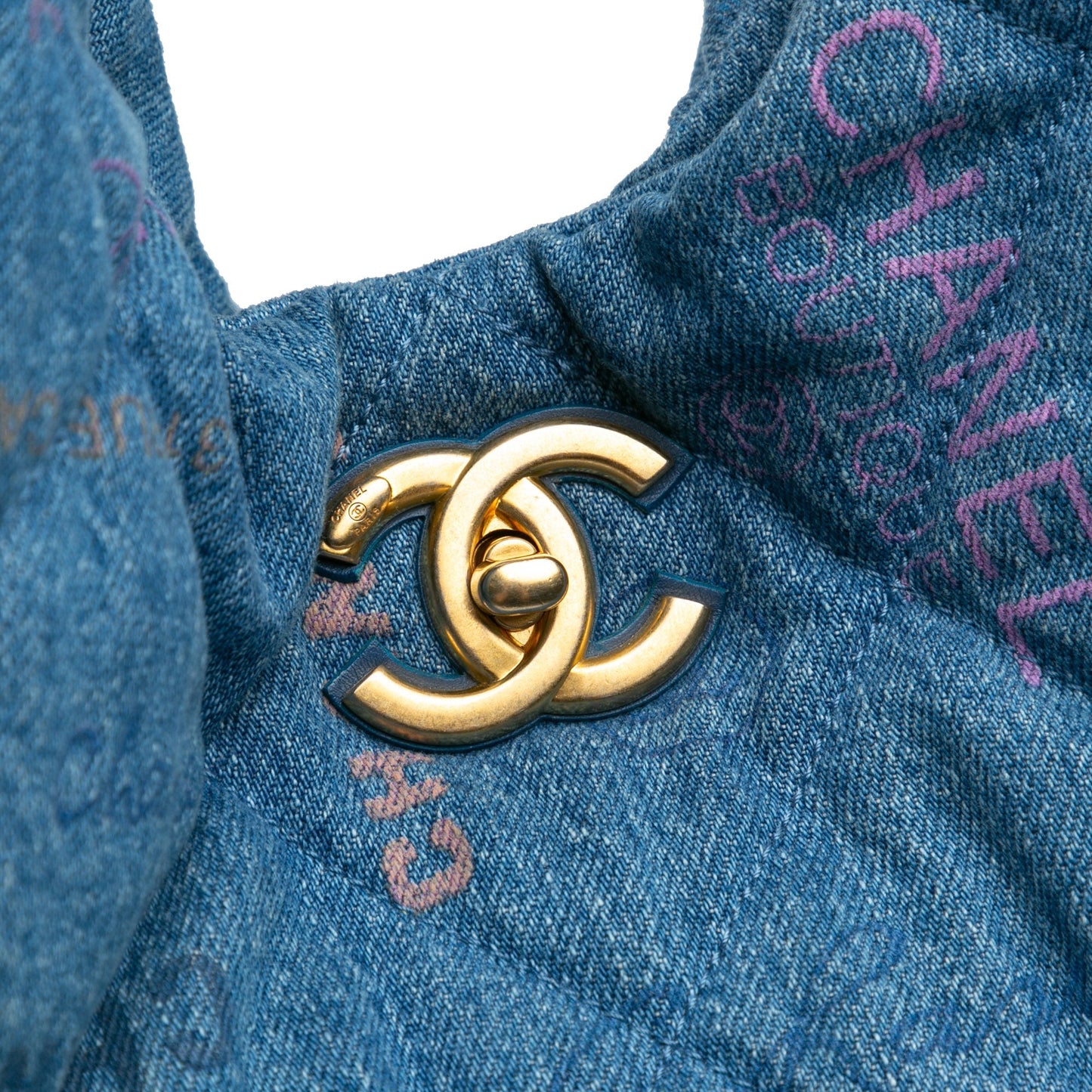 Chanel Sac Maxi Quilted Denim Mood Hobo