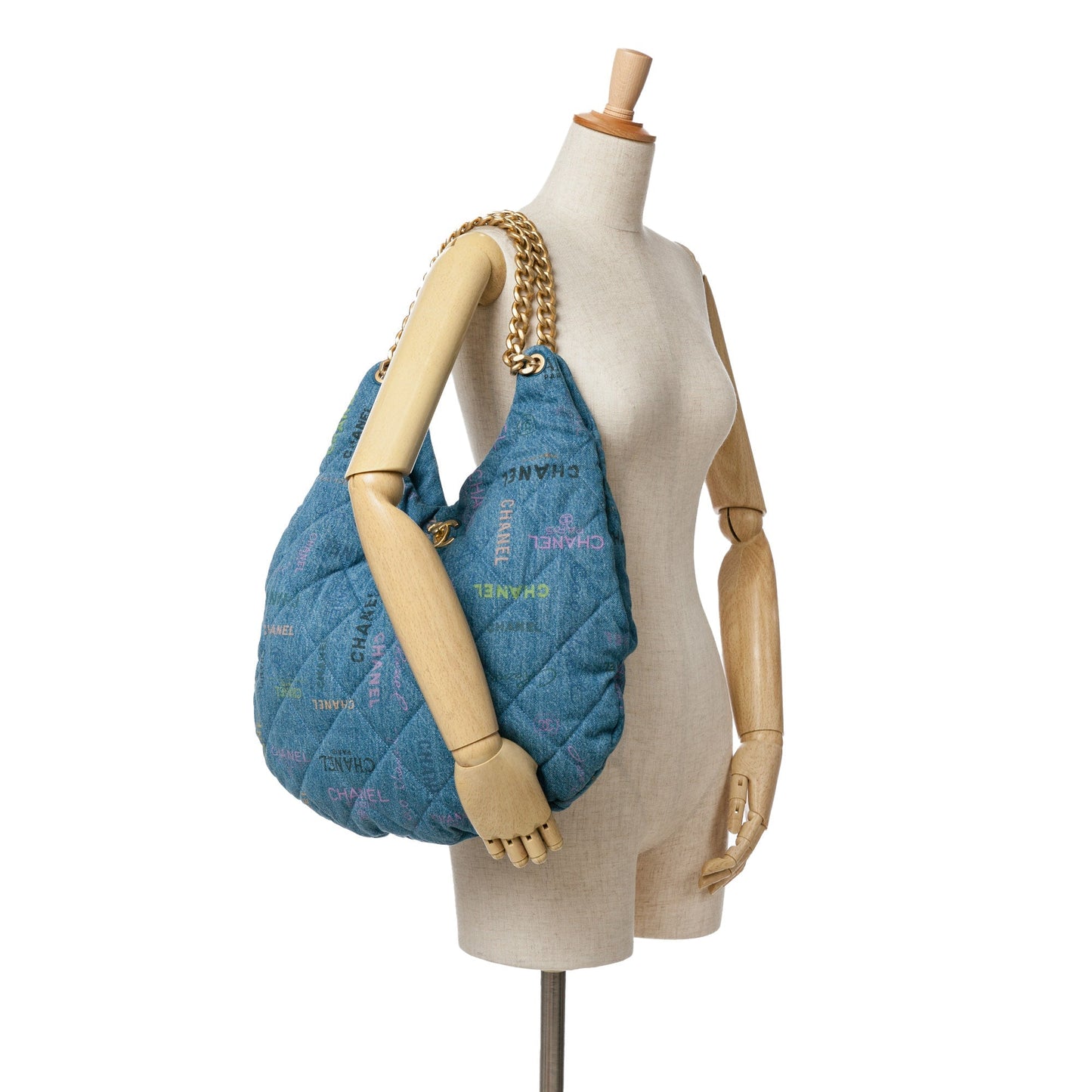 Chanel Sac Maxi Quilted Denim Mood Hobo