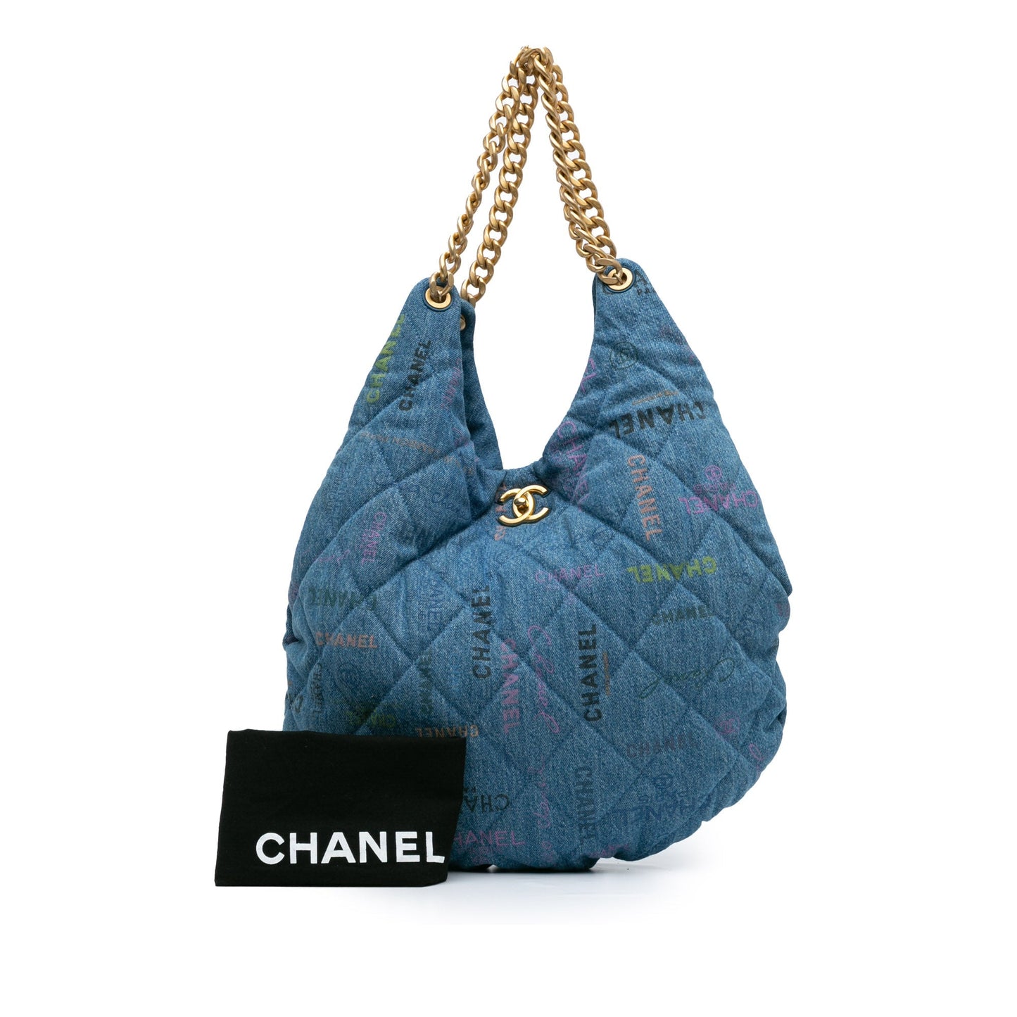Chanel Sac Maxi Quilted Denim Mood Hobo