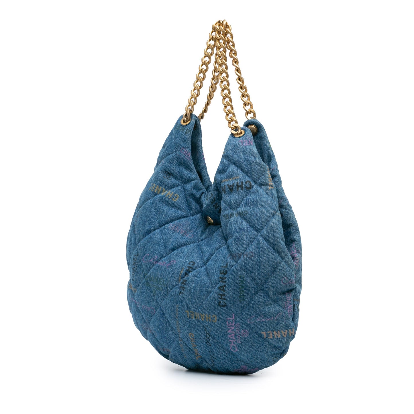 Chanel Sac Maxi Quilted Denim Mood Hobo