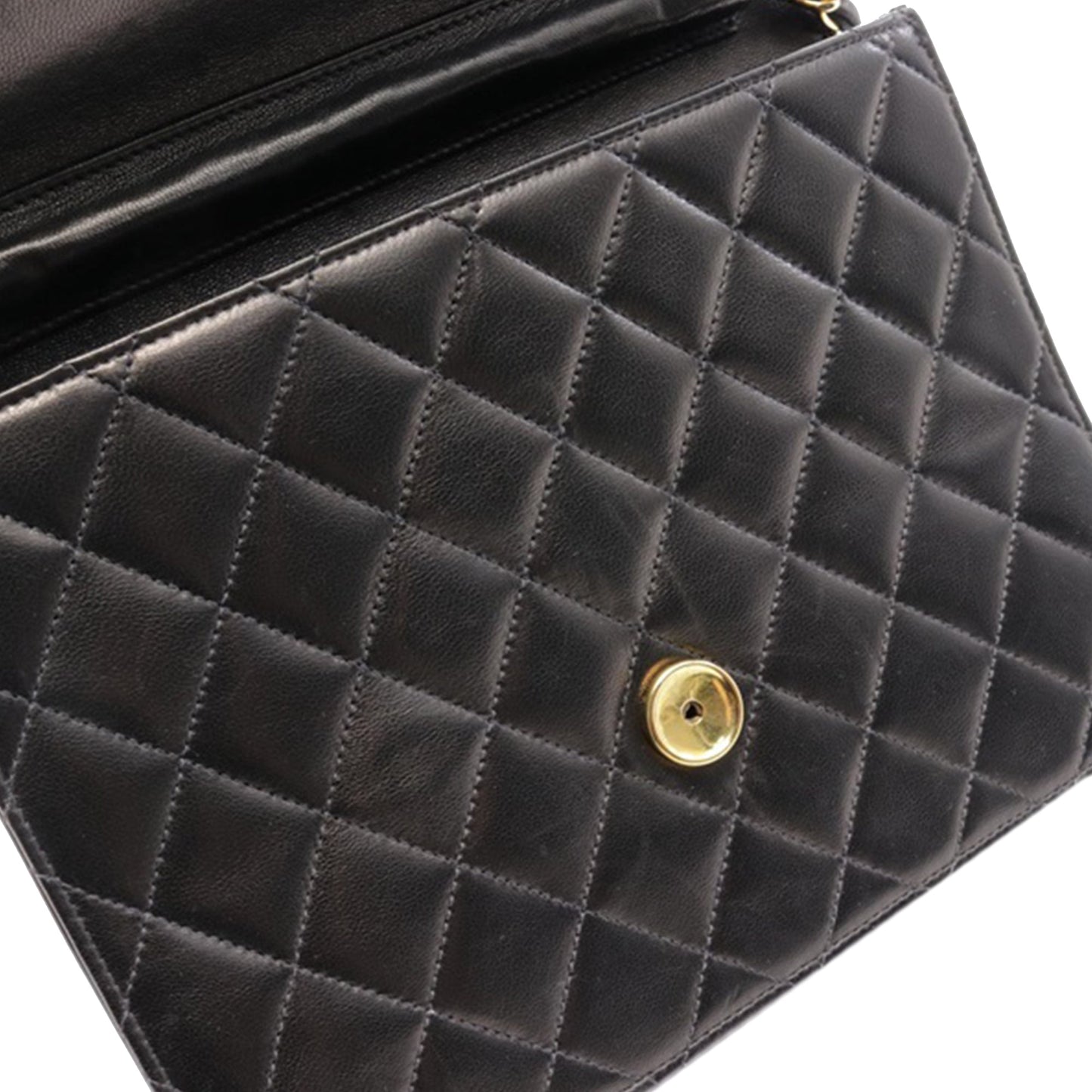 Black Chanel Quilted Lambskin Single Flap Shoulder Bag