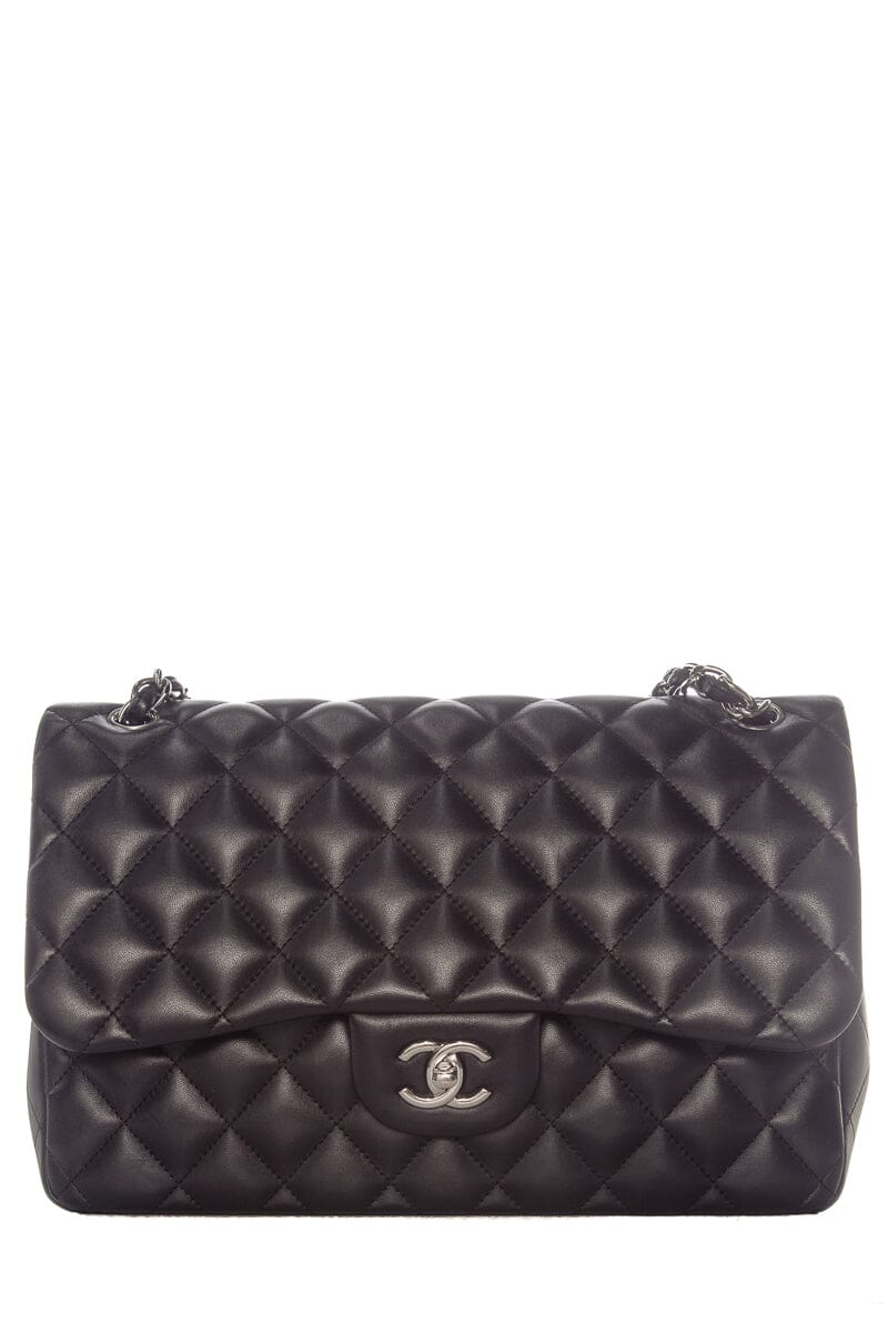 Chanel Black Jumbo Lambskin Double SHW Handbag