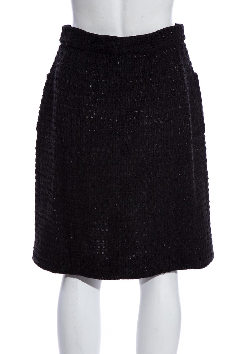 Chanel Black Tweed Skirt SZ 38
