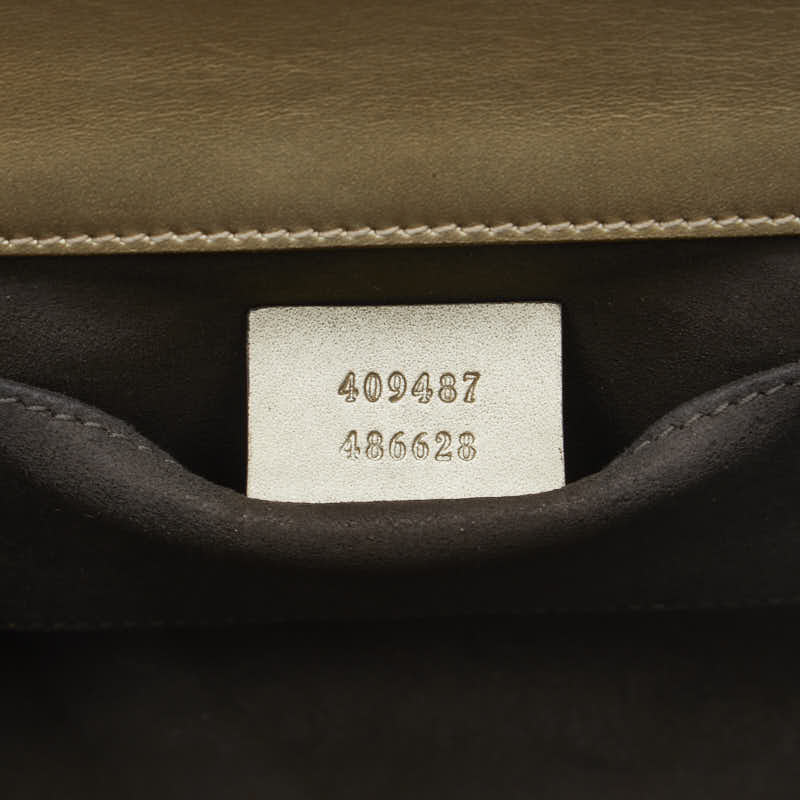 Gucci Chain Shoulder Bag 409487 Gold Leather Ladies