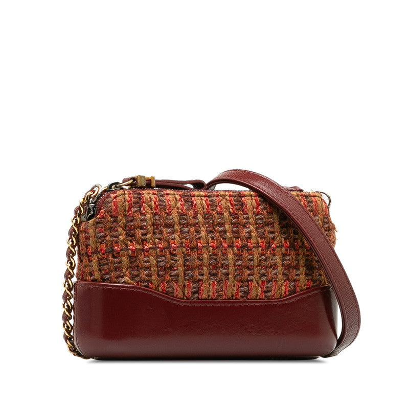 Chanel Tweed Calfskin Gabrielle Small Hobo Chain Shoulder Bag A94505