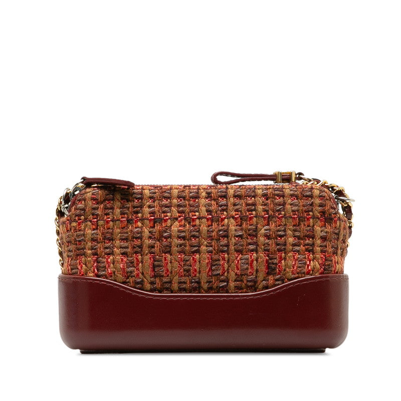 Chanel Tweed Calfskin Gabrielle Small Hobo Chain Shoulder Bag A94505