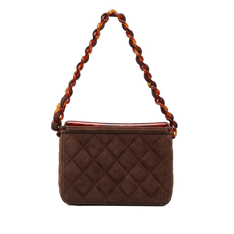 Chanel Suede Matelasse Coco Mark Chain Vanity Bag