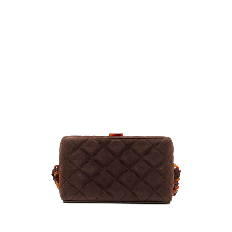 Chanel Suede Matelasse Coco Mark Chain Vanity Bag
