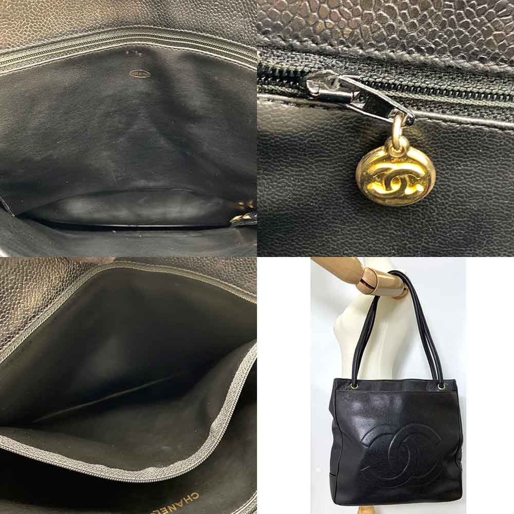Chanel Caviar Leather Tote Bag Black