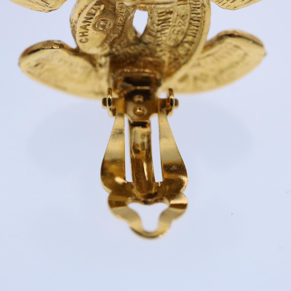 CHANEL COCO Mark Earring Gold Tone CC 60078A