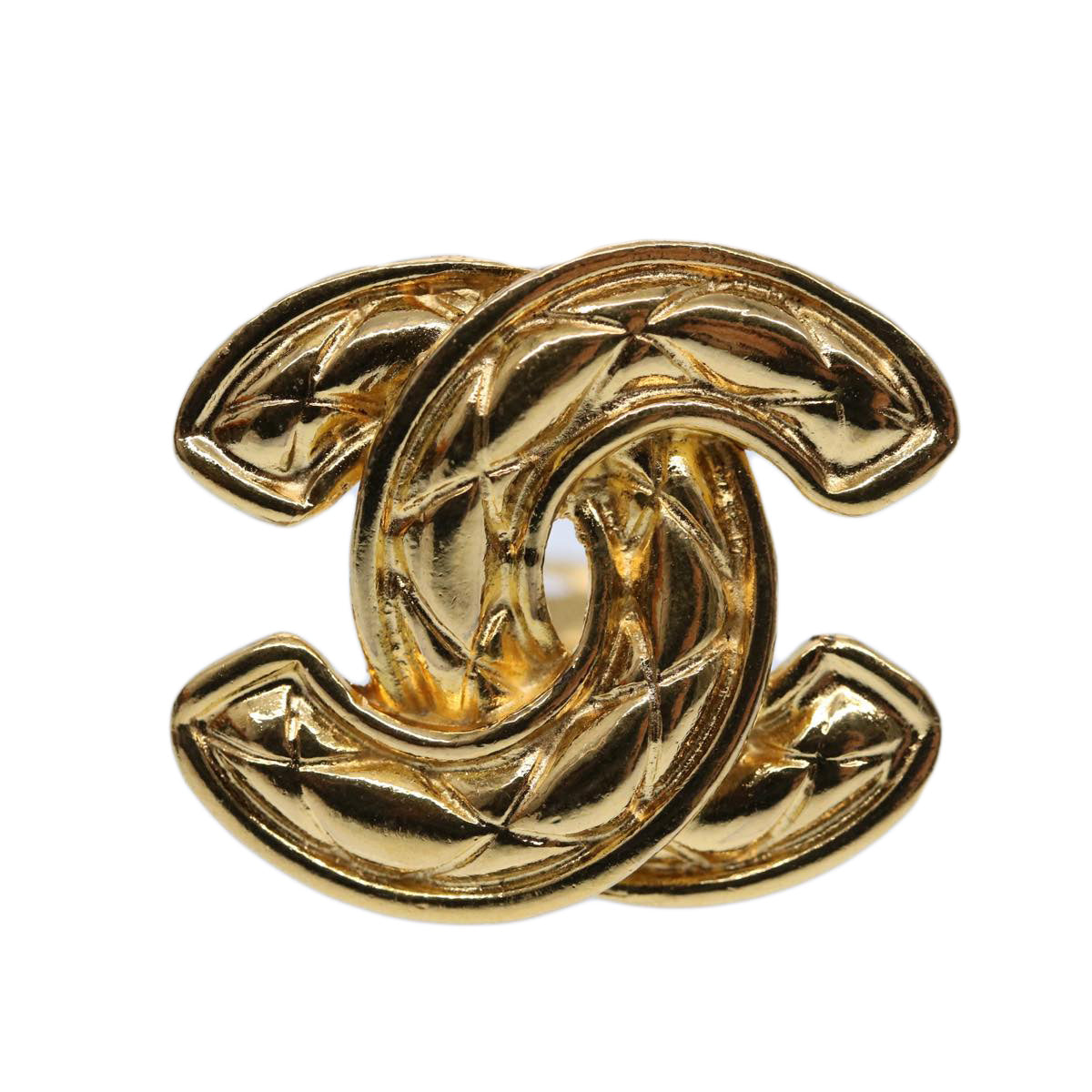 CHANEL COCO Mark Earring Gold Tone CC 60078A