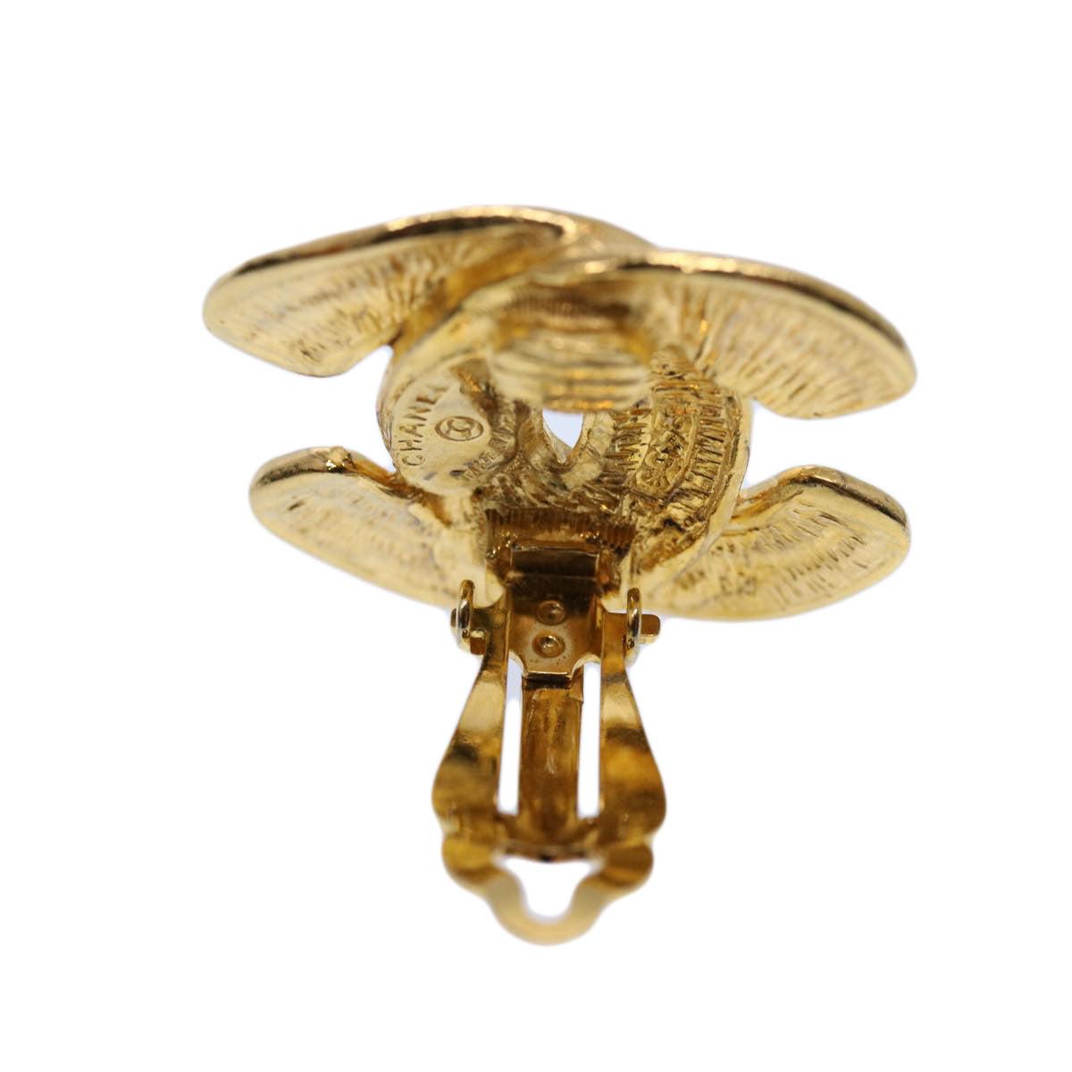 CHANEL COCO Mark Earring Gold Tone CC 60078A